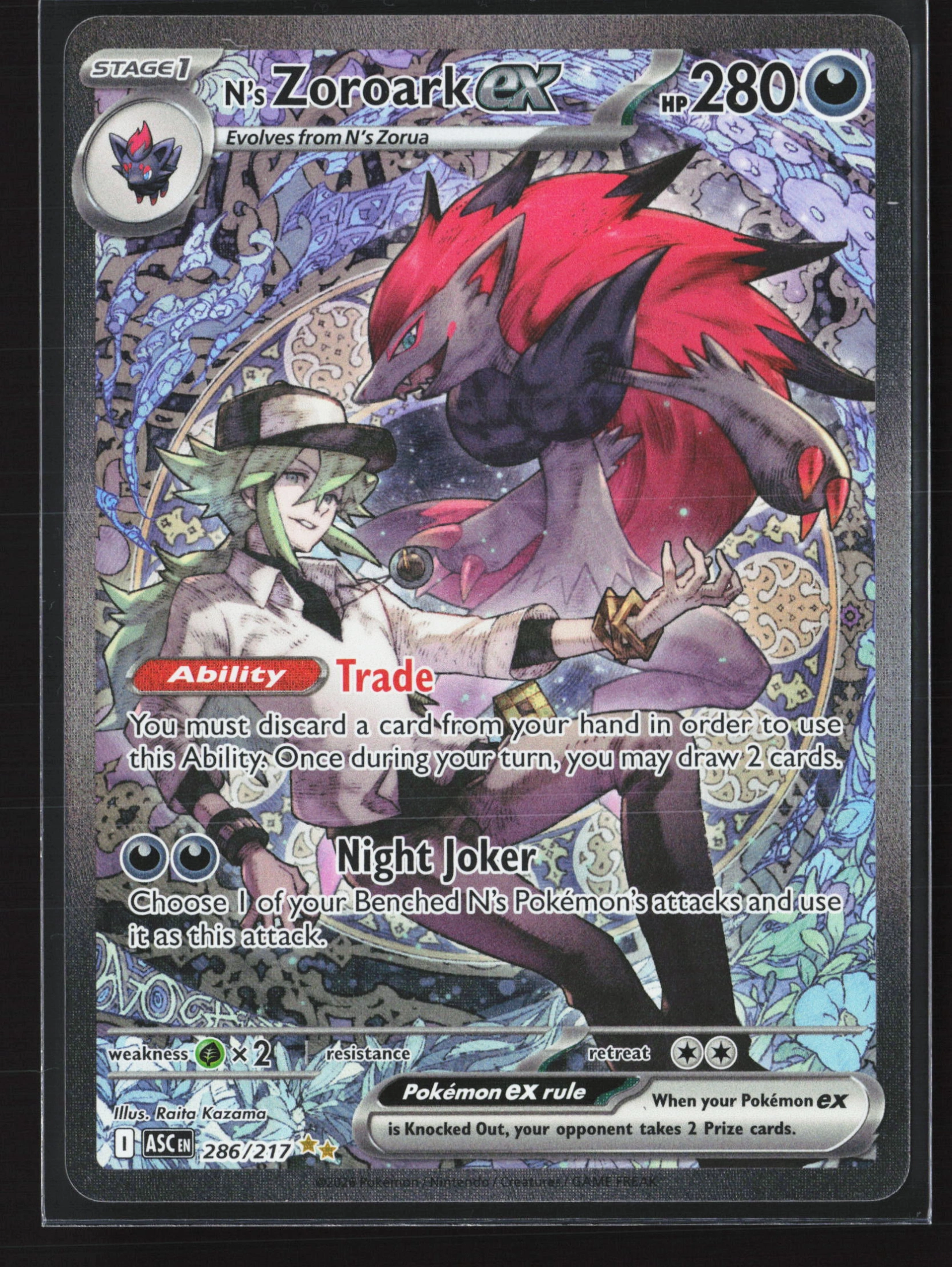 N's Zoroark ex (ASC 286) — Voorkant