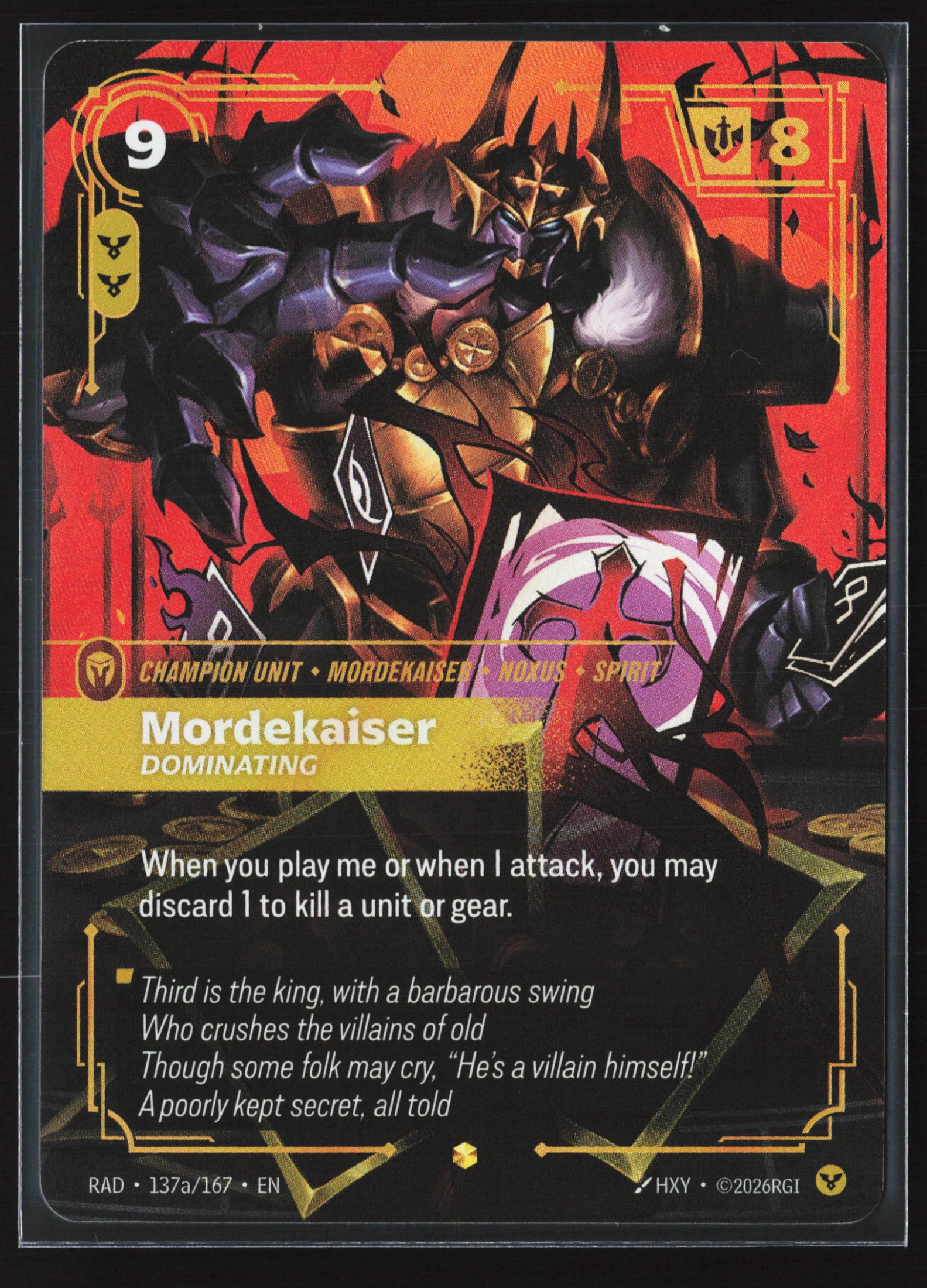 Mordekaiser, Dominating (RAD 137a) — Voorkant