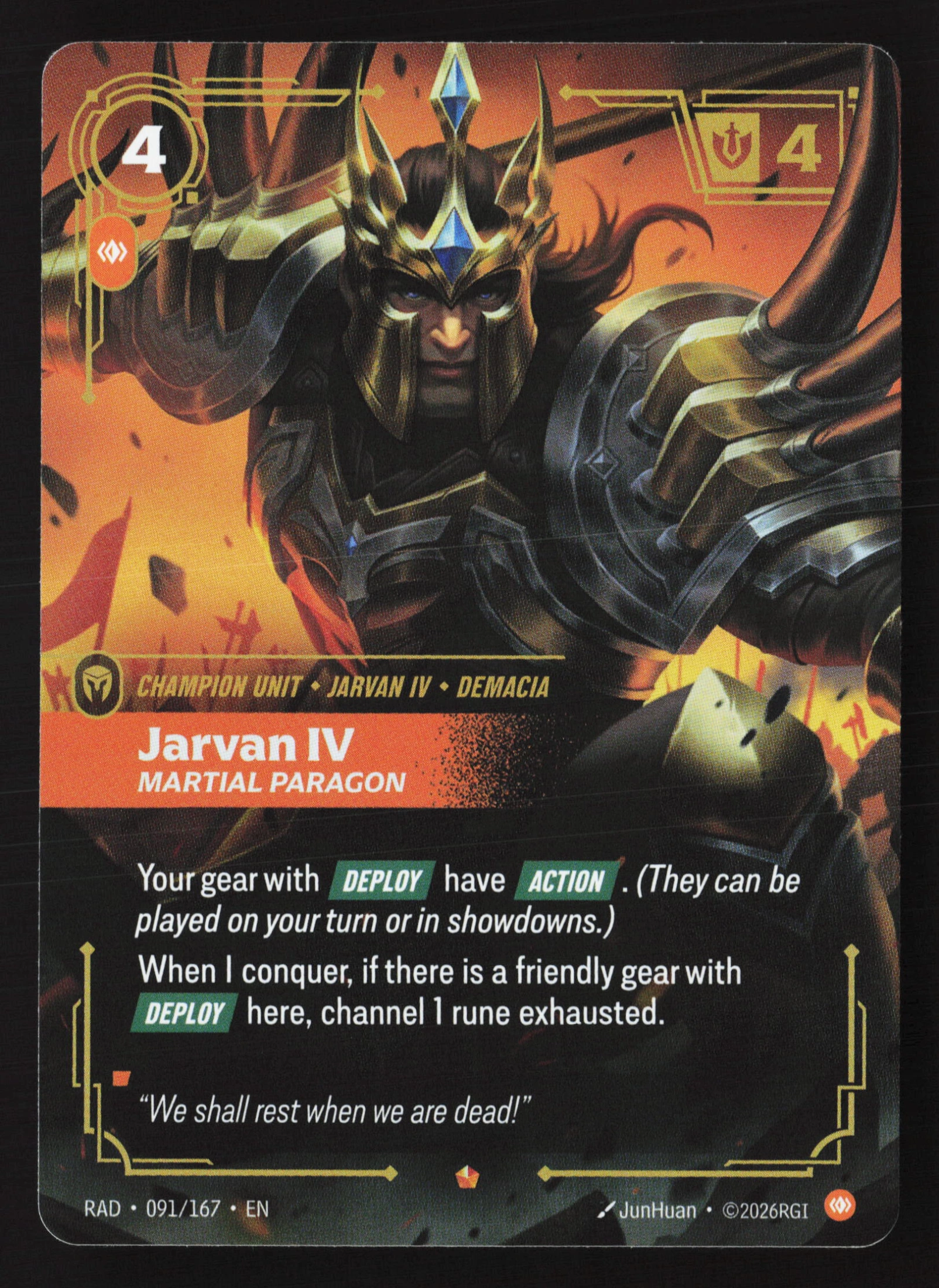 Jarvan Iv, Martial Paragon (RAD 091) — Voorkant