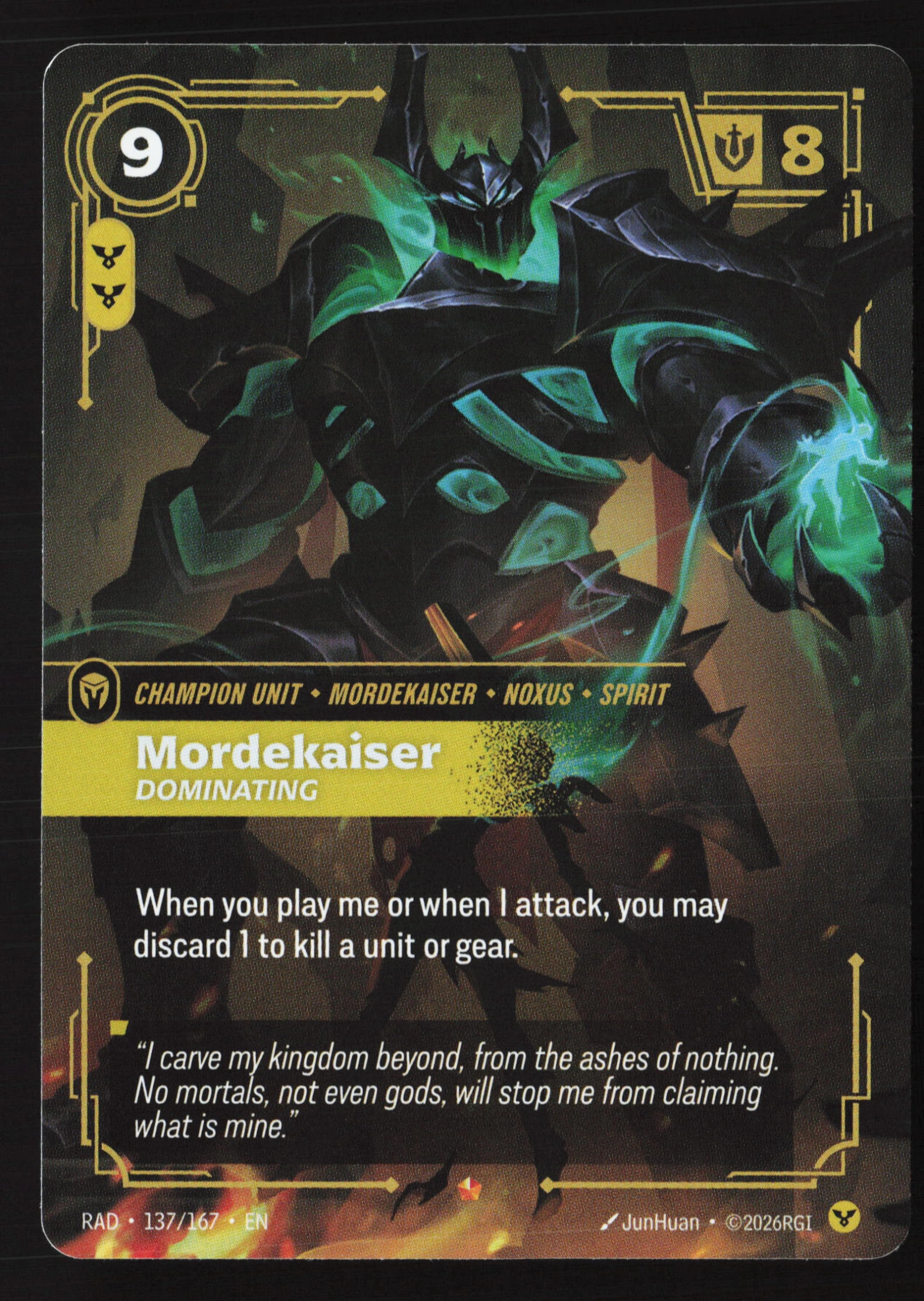 Mordekaiser, Dominating (RAD 137) — Voorkant