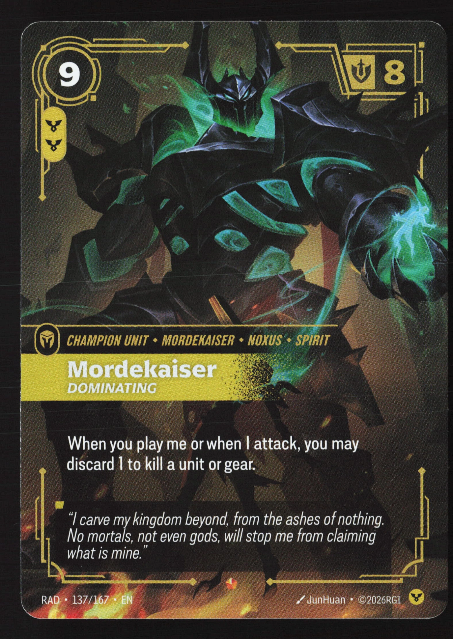 Mordekaiser, Dominating (RAD 137) — Voorkant