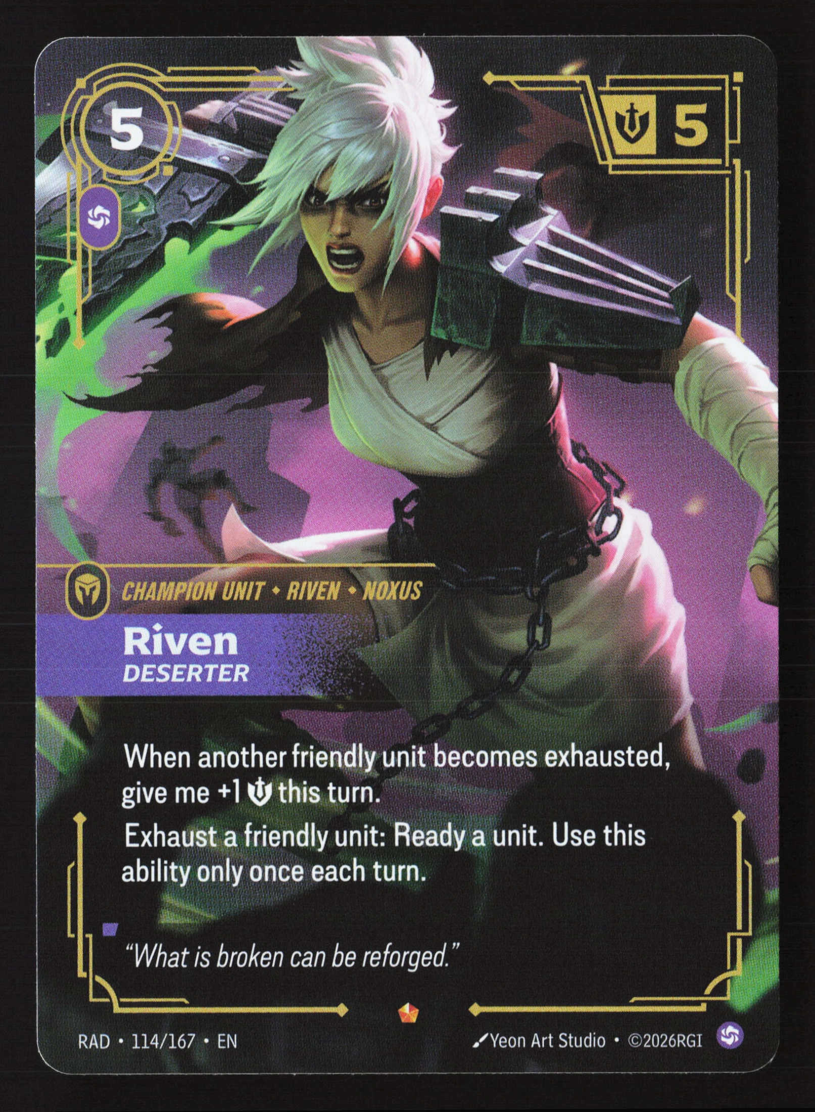 Riven, Deserter (RAD 114) — Voorkant