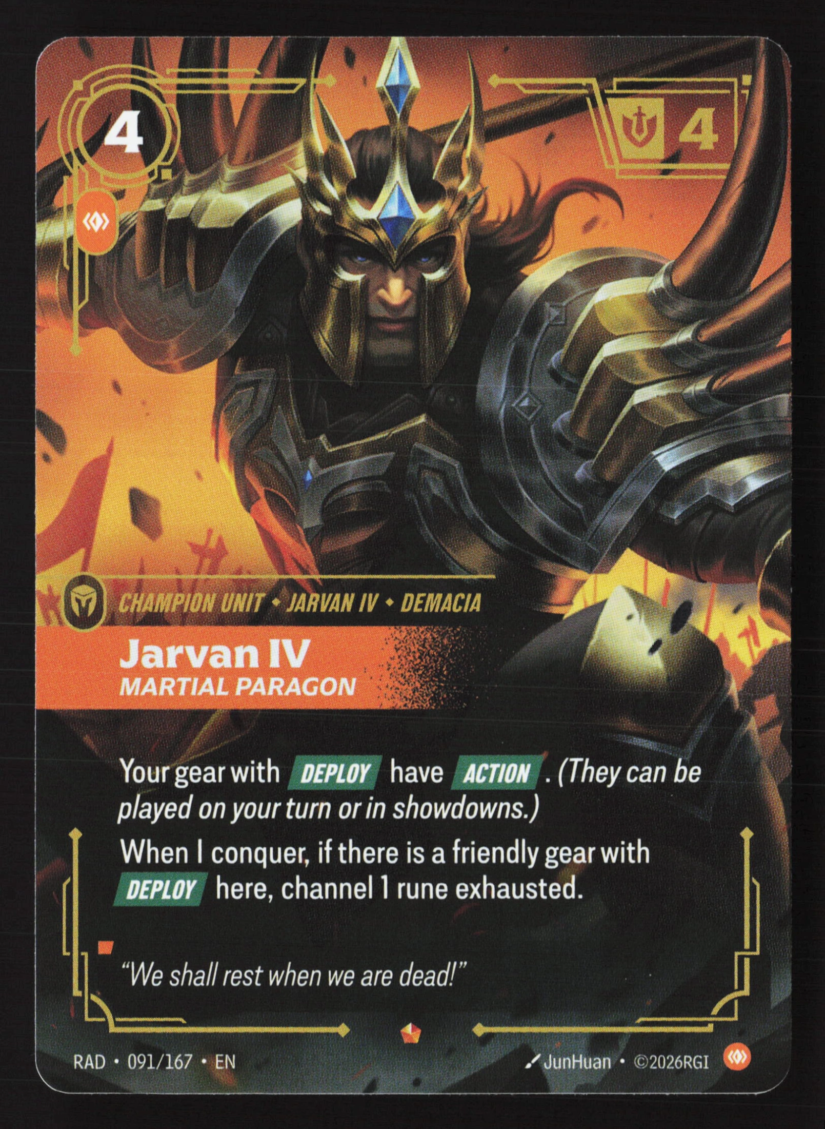 Jarvan Iv, Martial Paragon (RAD 091) — Voorkant