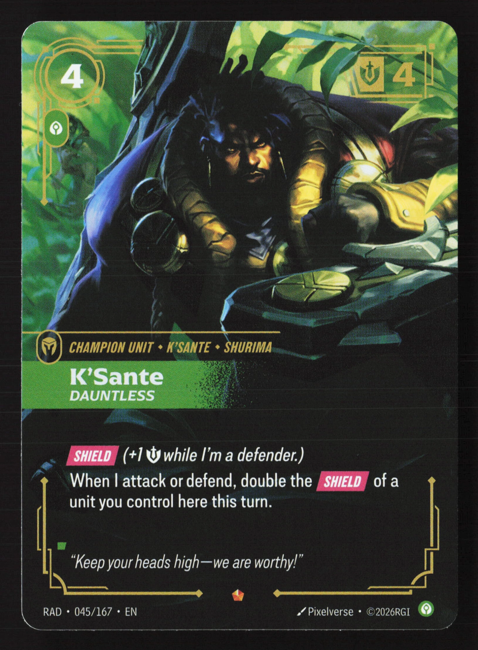 K'sante, Dauntless (RAD 045) — Voorkant