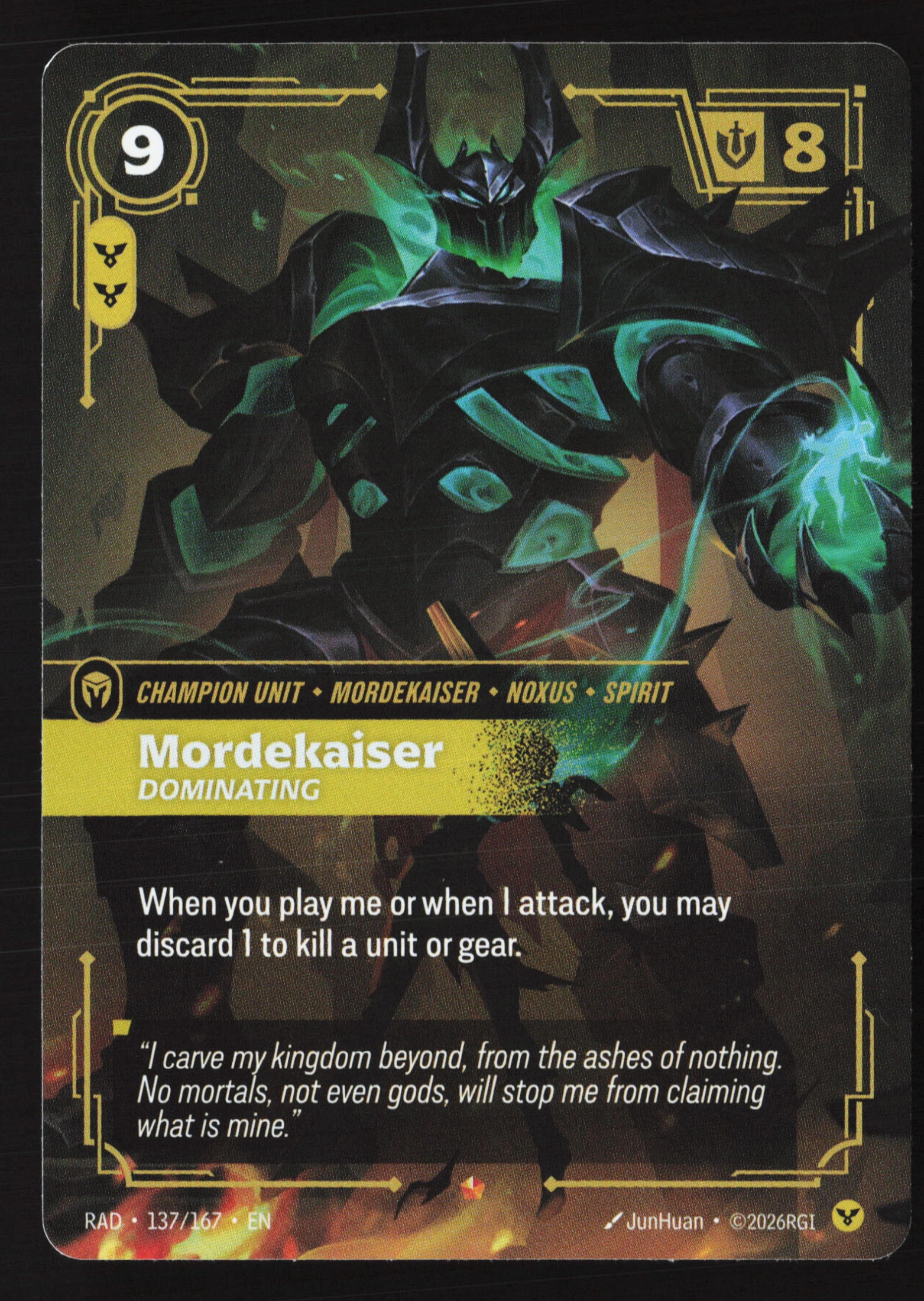 Mordekaiser, Dominating (RAD 137) — Voorkant