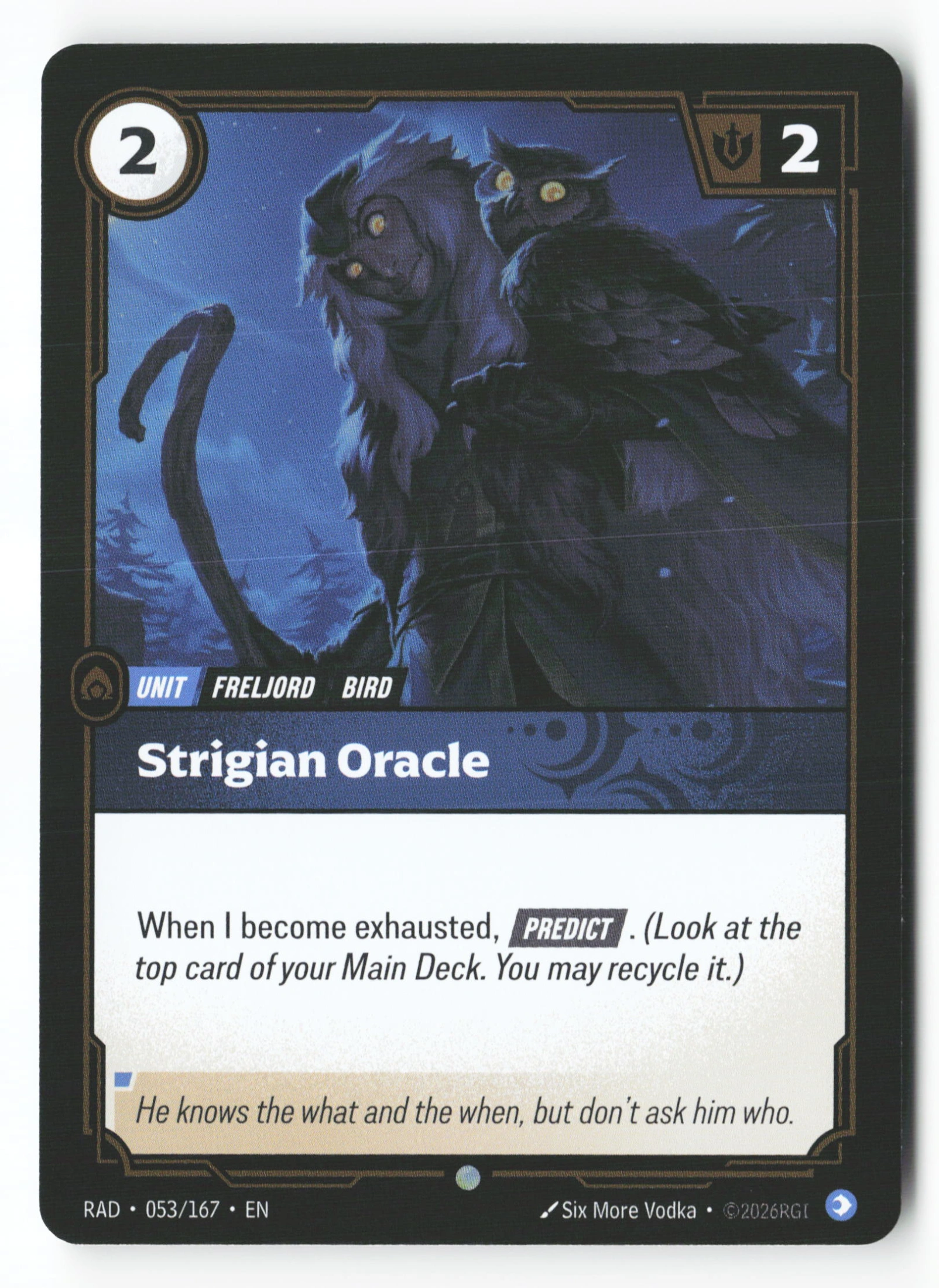 Strigian Oracle (RAD 053) — Voorkant