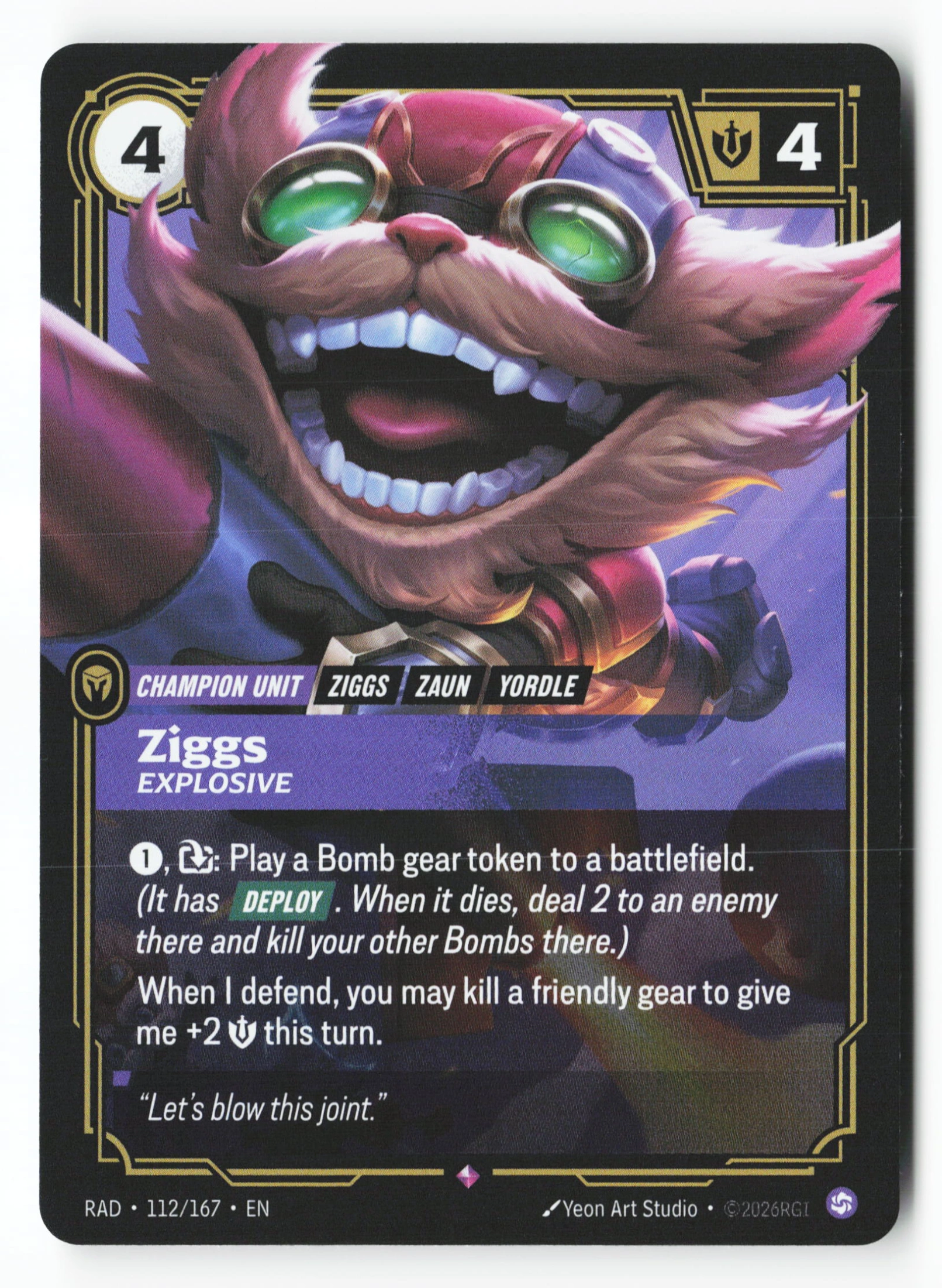 Ziggs, Explosive (RAD 112) — Voorkant