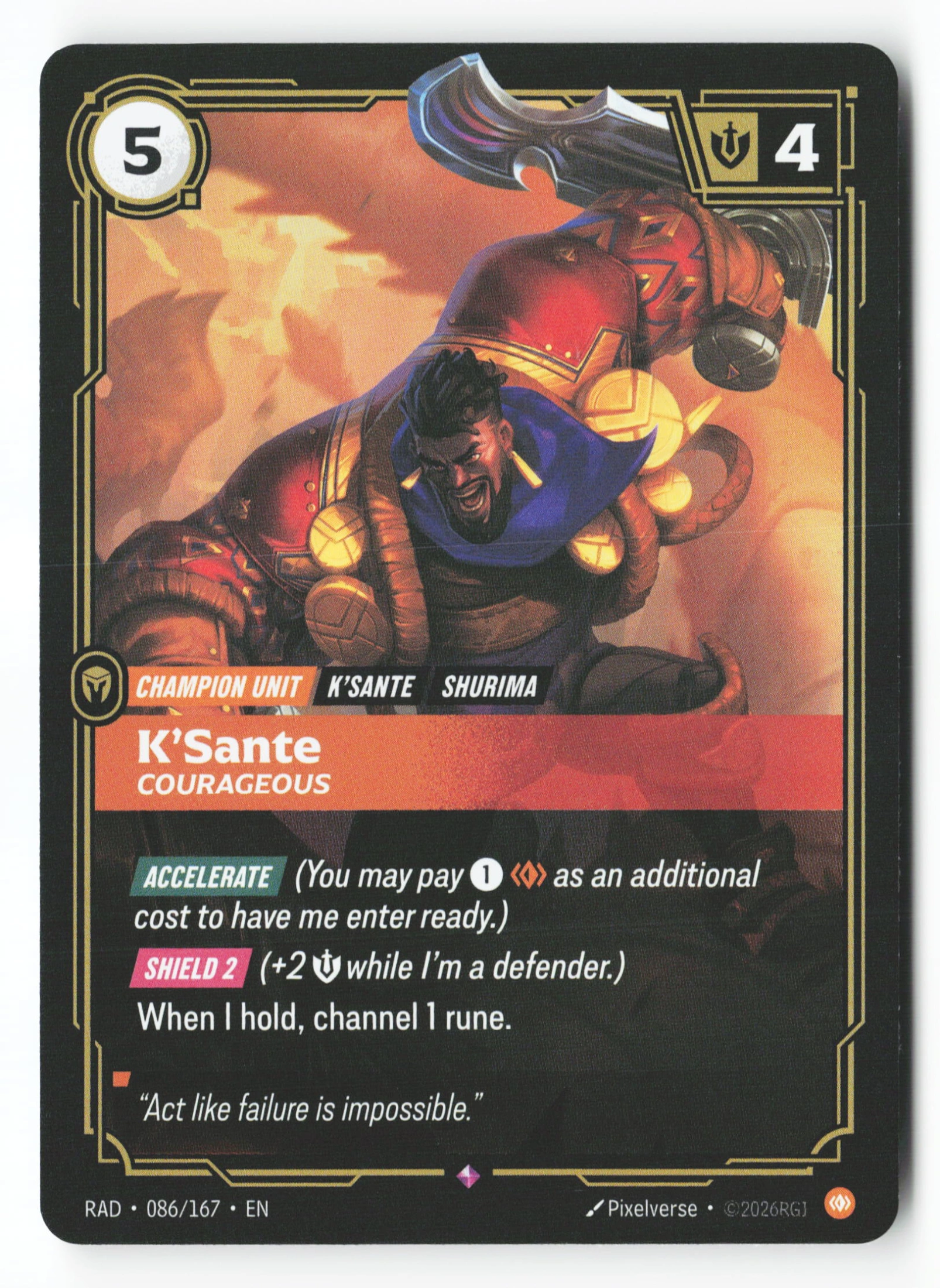 K'sante, Courageous (RAD 086) — Voorkant