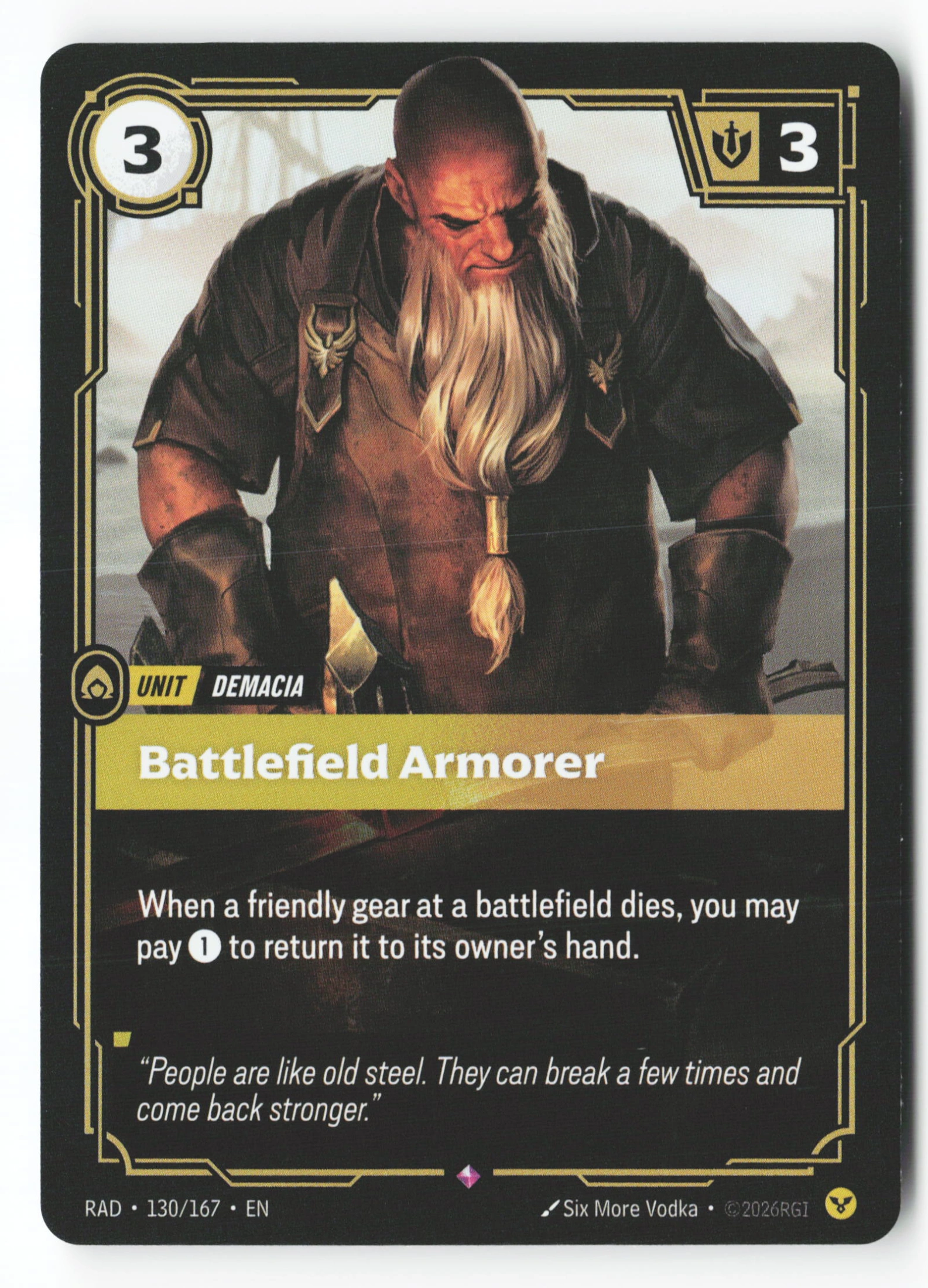Battlefield Armorer (RAD 130) — Voorkant