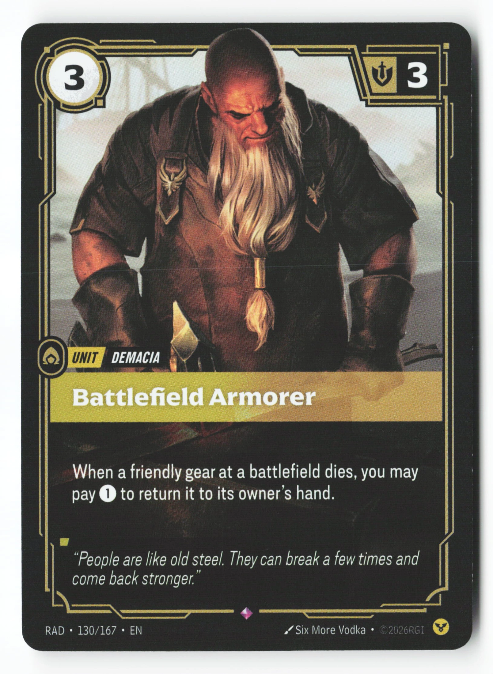 Battlefield Armorer (RAD 130) — Voorkant