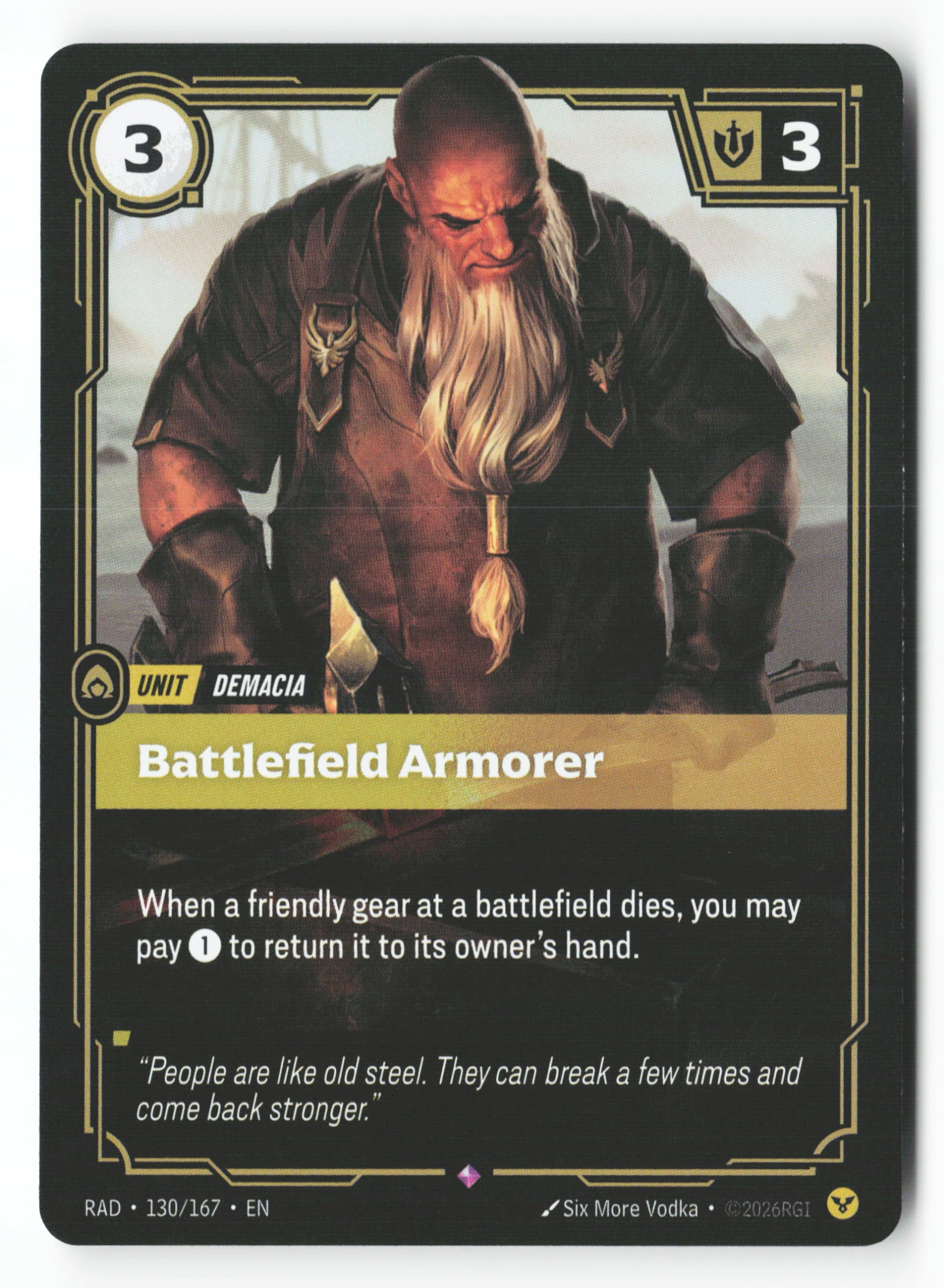 Battlefield Armorer (RAD 130) — Voorkant