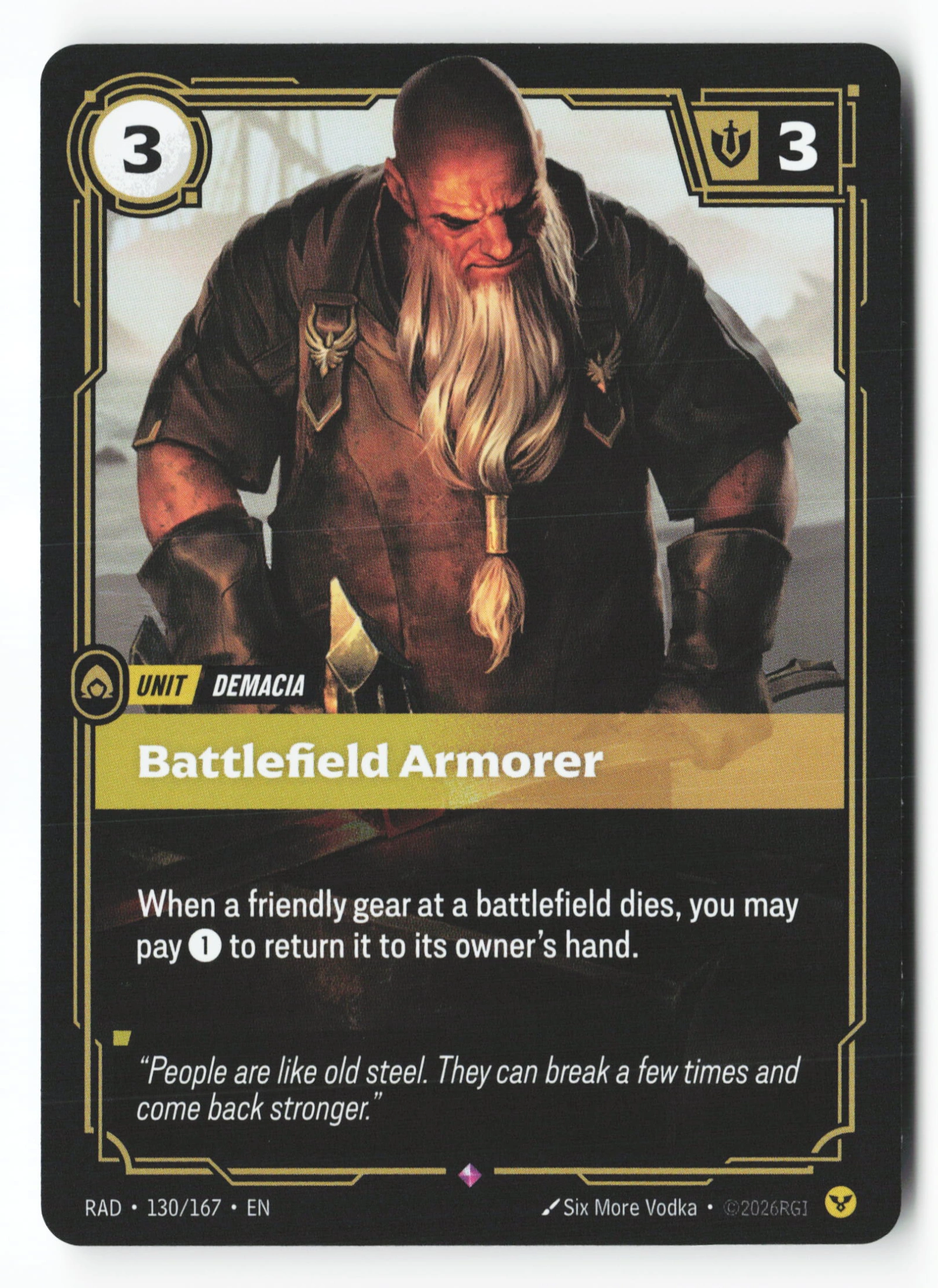Battlefield Armorer (RAD 130) — Voorkant
