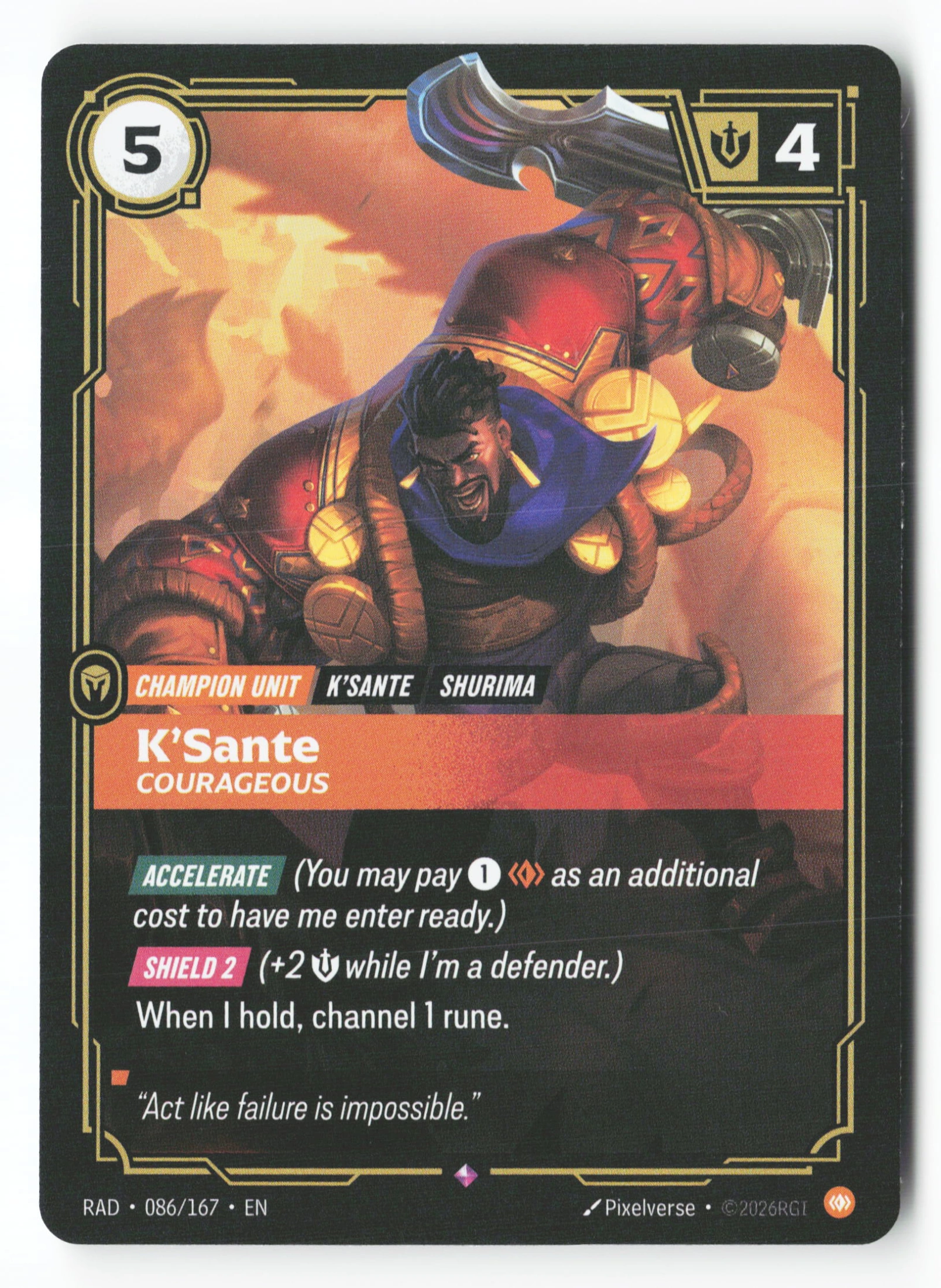 K'sante, Courageous (RAD 086) — Voorkant