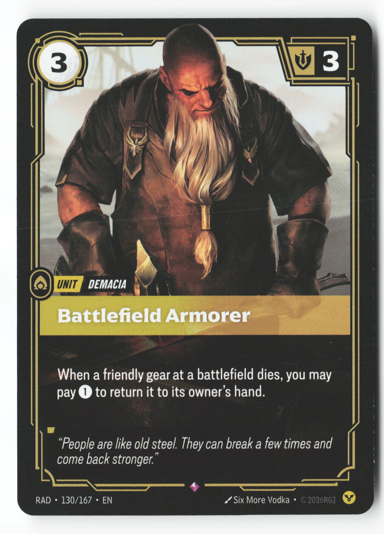 Battlefield Armorer (RAD 130) — Voorkant