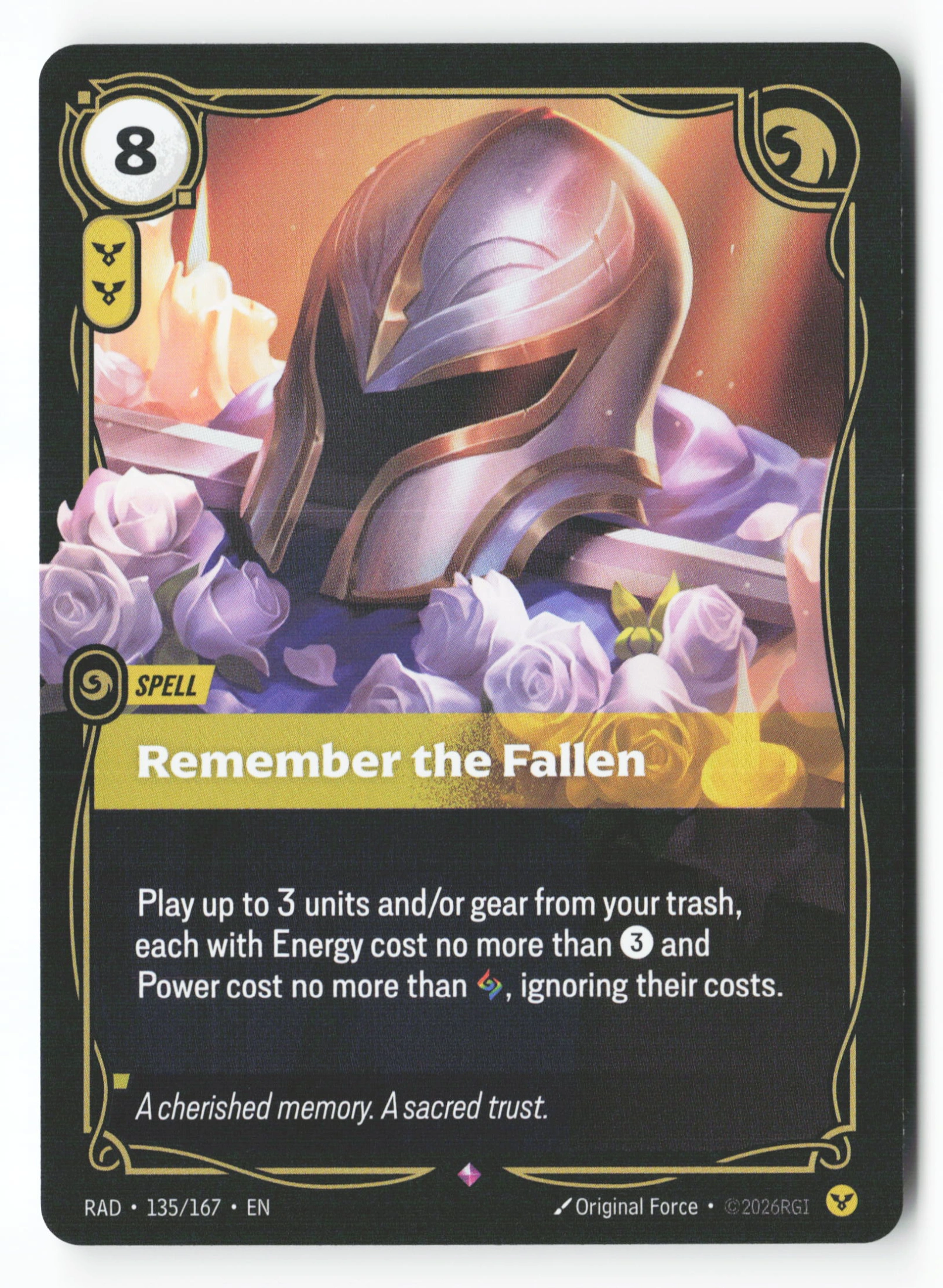 Remember The Fallen (RAD 135) — Voorkant