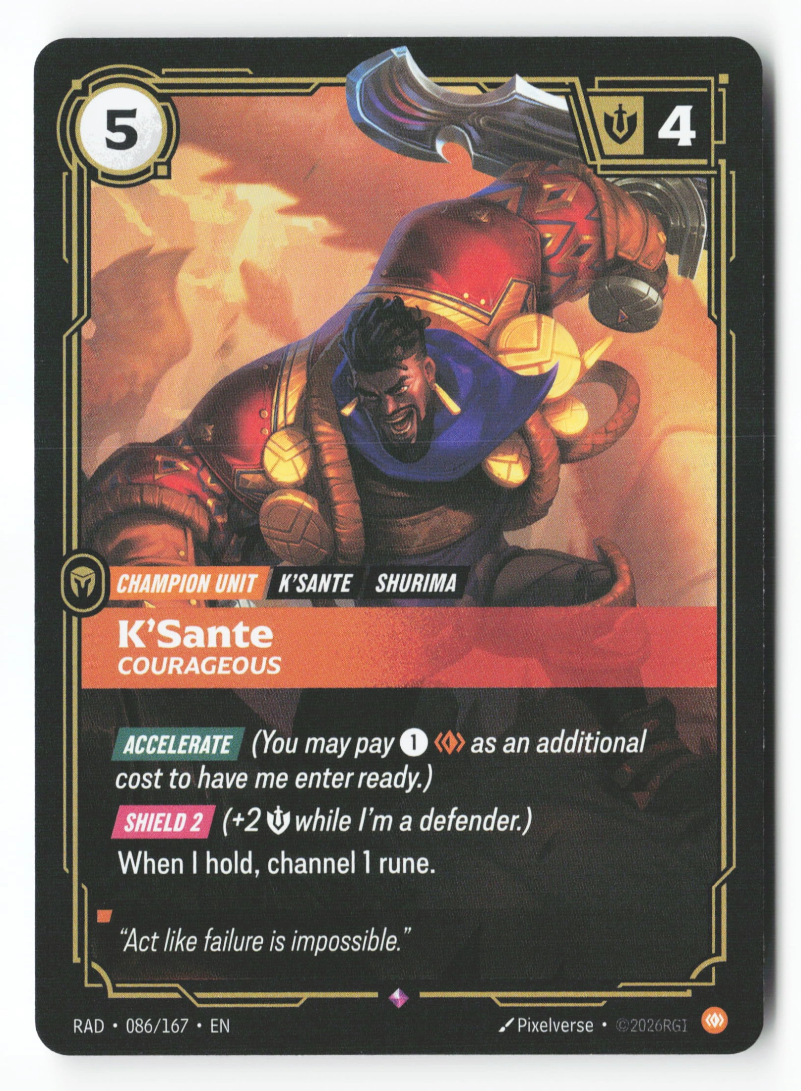 K'sante, Courageous (RAD 086) — Voorkant