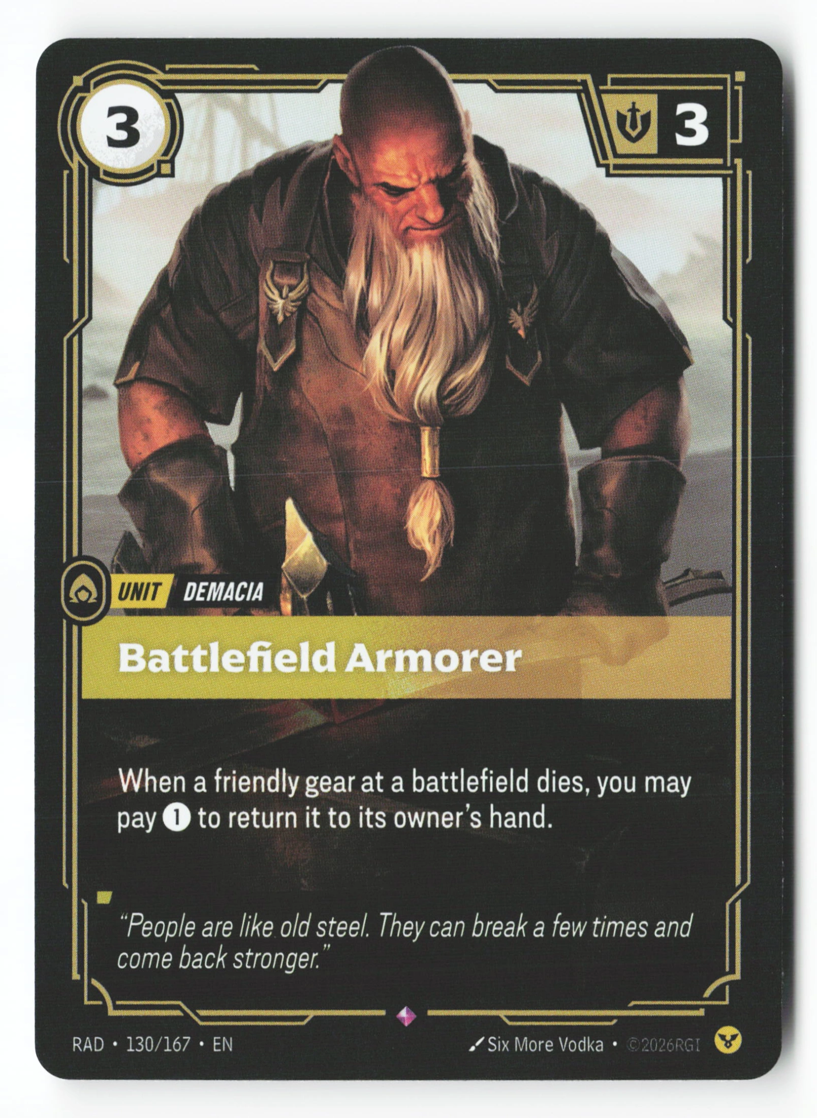 Battlefield Armorer (RAD 130) — Voorkant