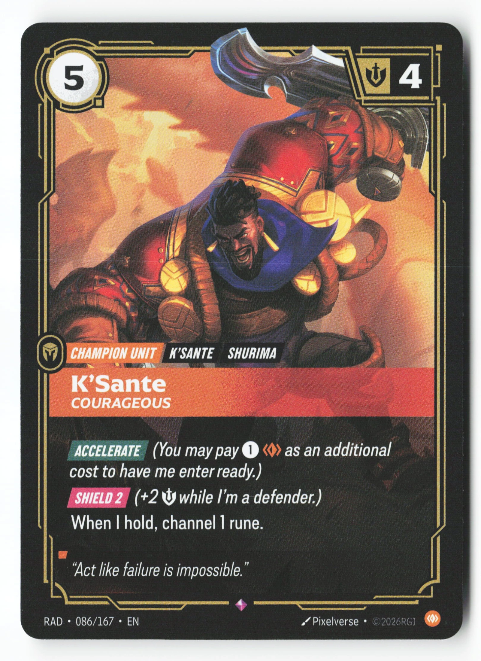 K'sante, Courageous (RAD 086) — Voorkant
