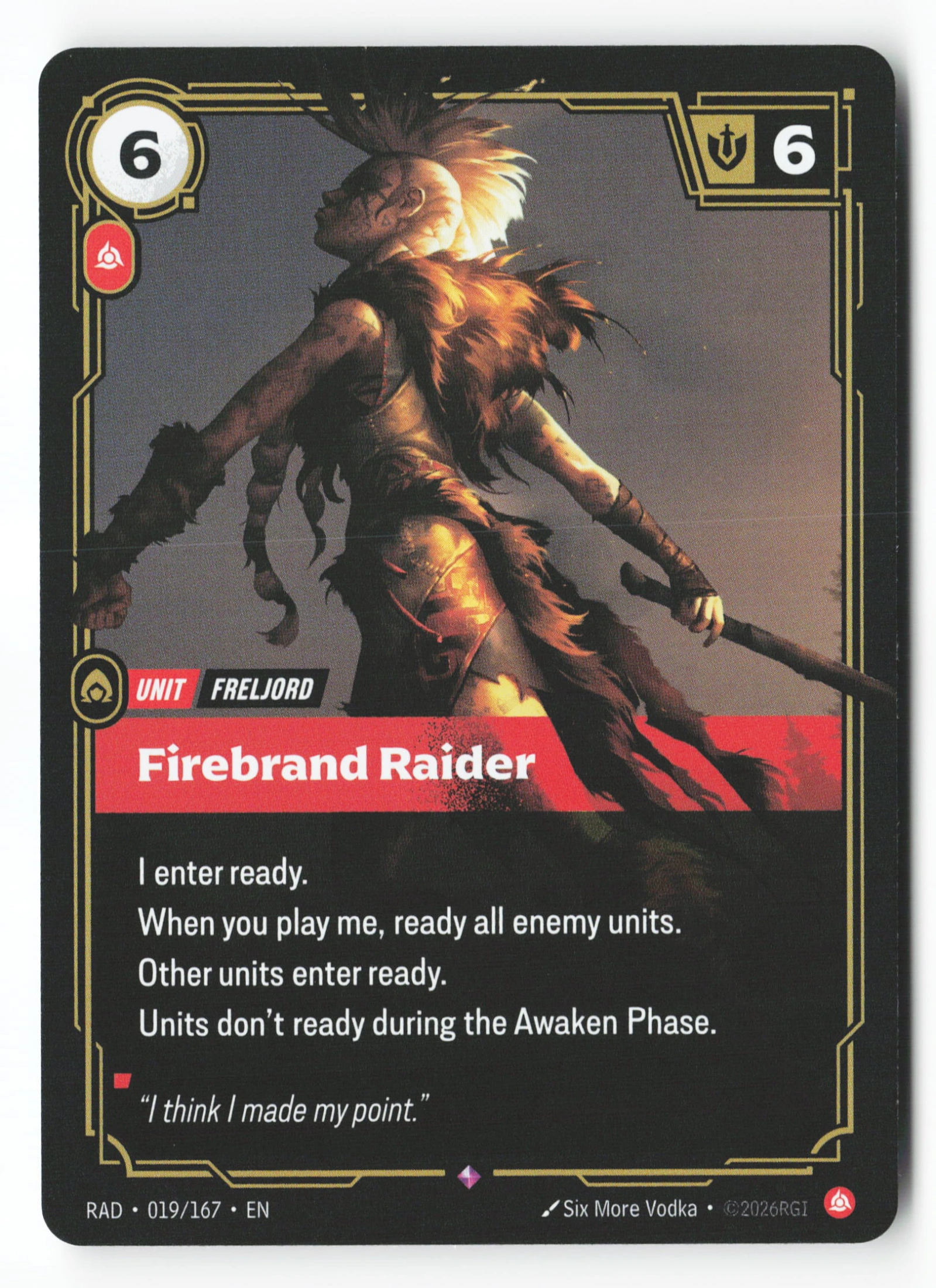 Firebrand Raider (RAD 019) — Voorkant