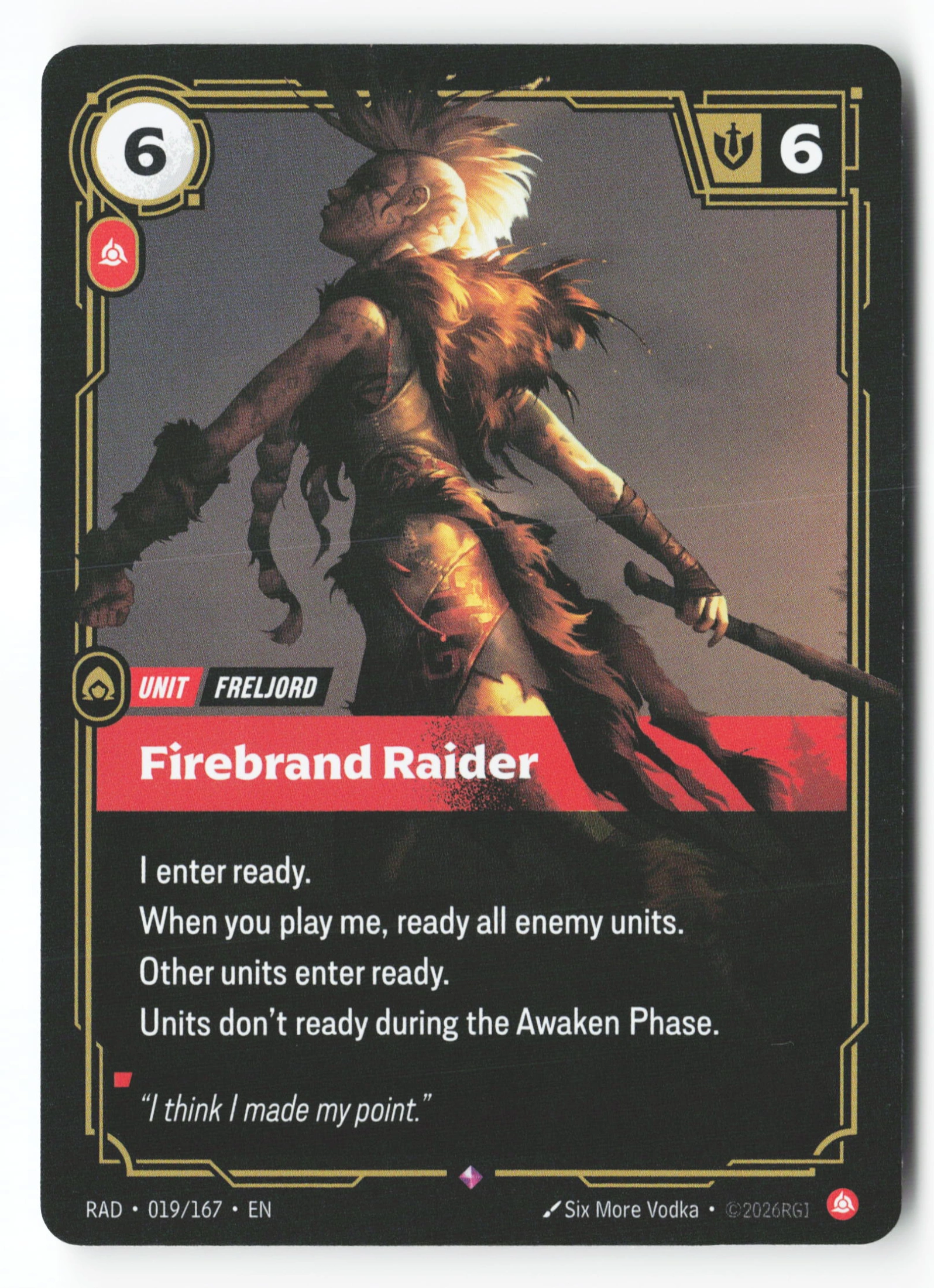 Firebrand Raider (RAD 019) — Voorkant