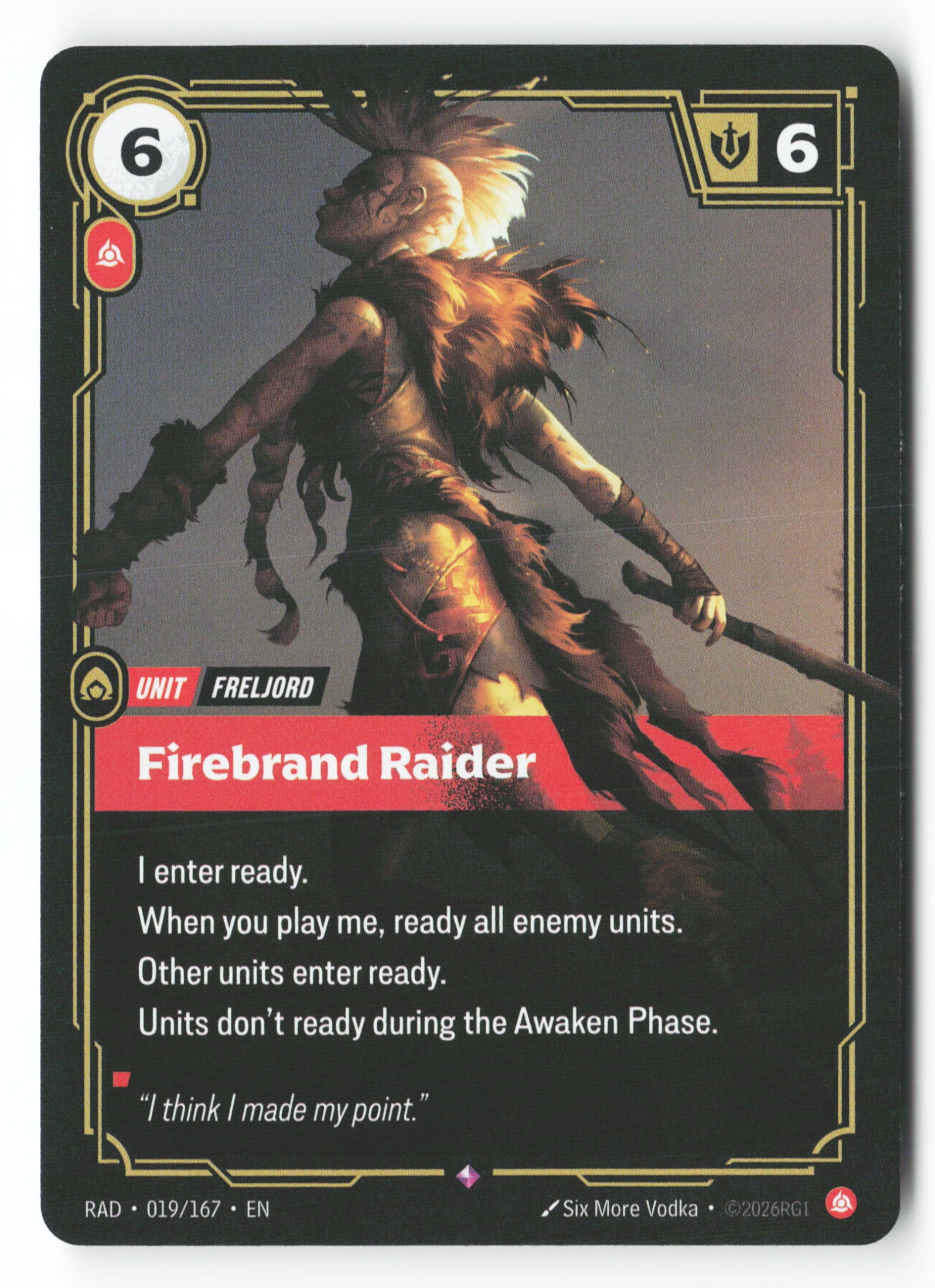 Firebrand Raider (RAD 019) — Voorkant