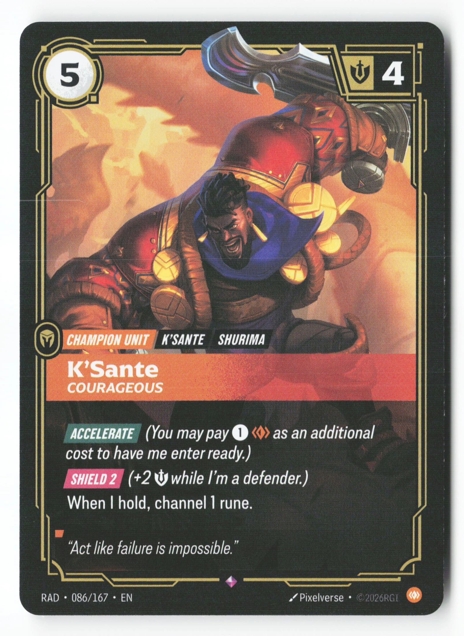 K'sante, Courageous (RAD 086) — Voorkant