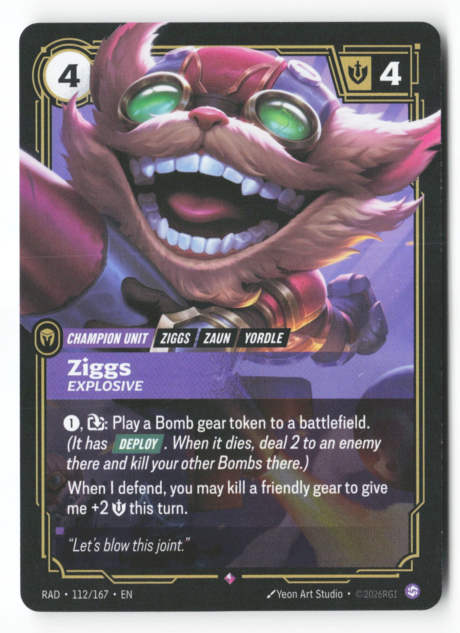 Ziggs, Explosive (RAD 112) — Voorkant
