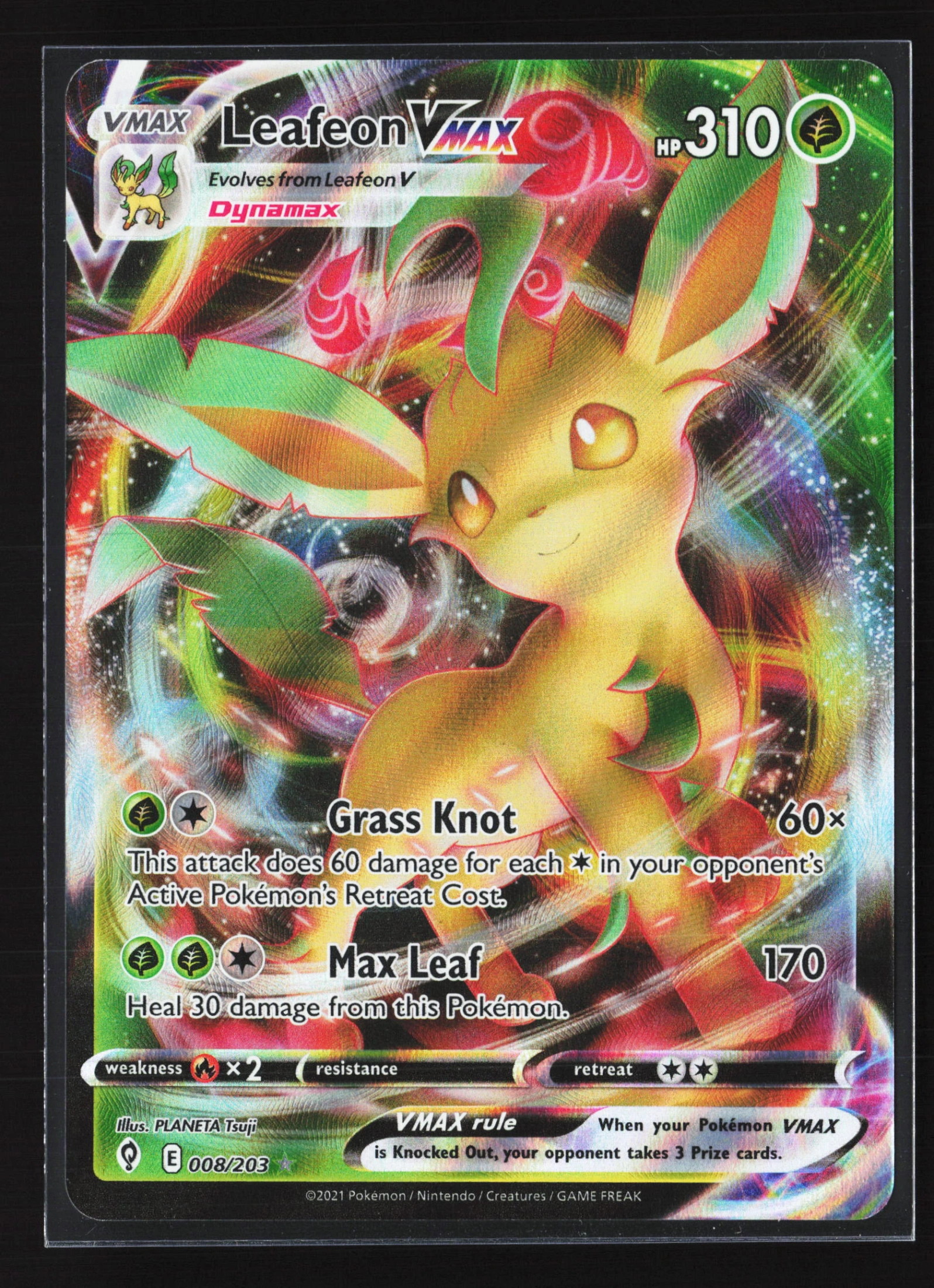 Leafeon VMAX (EVS 008) — Voorkant