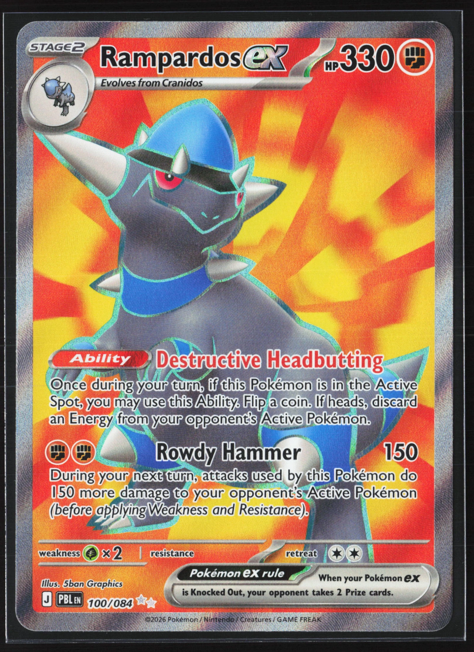 Rampardos ex (PBL 100) — Voorkant