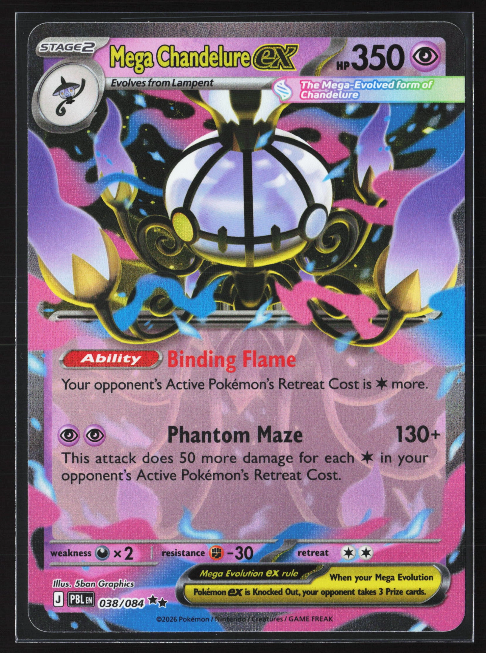 Mega Chandelure ex (PBL 038) — Voorkant