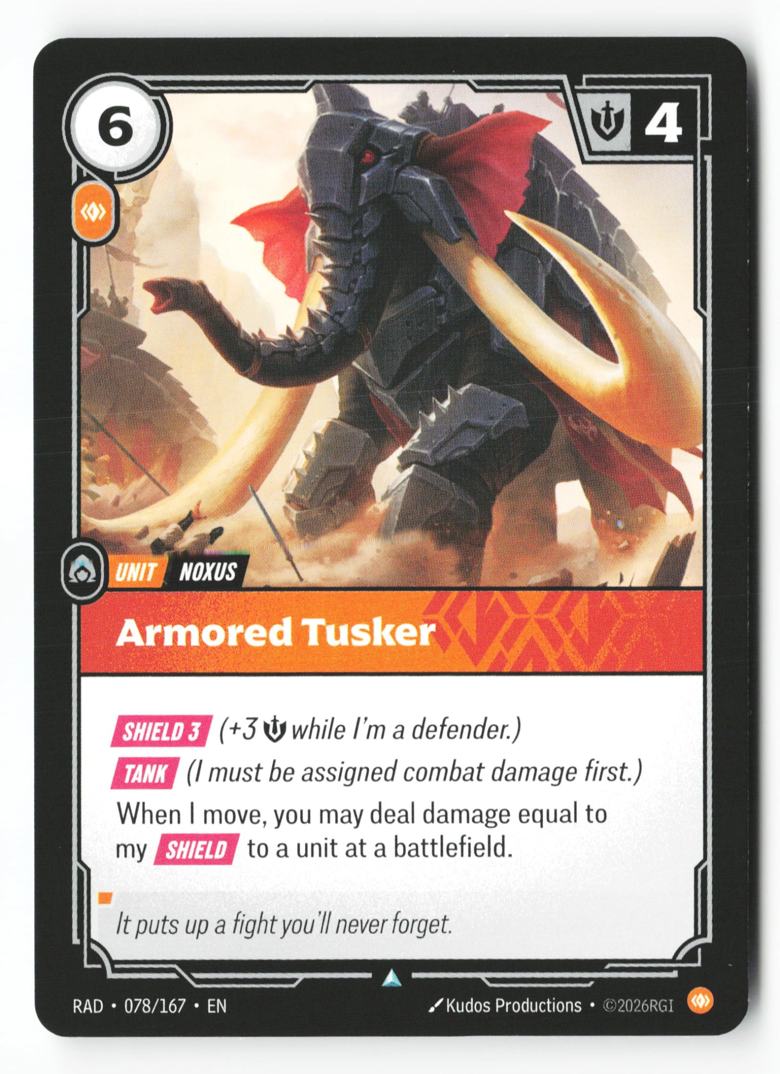 Armored Tusker (RAD 078) — Voorkant