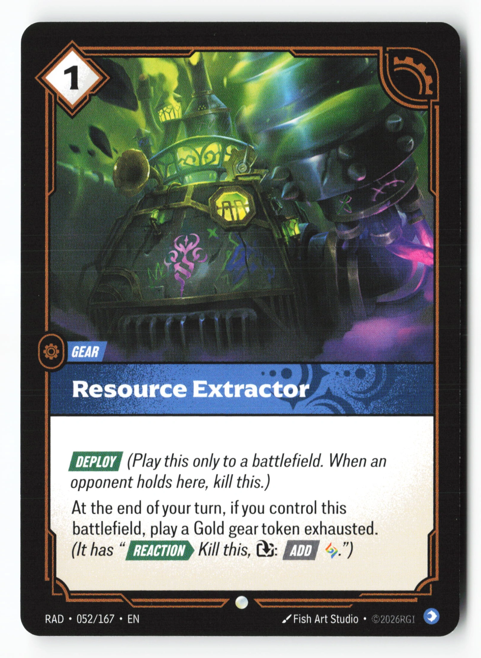 Resource Extractor (RAD 052) — Voorkant