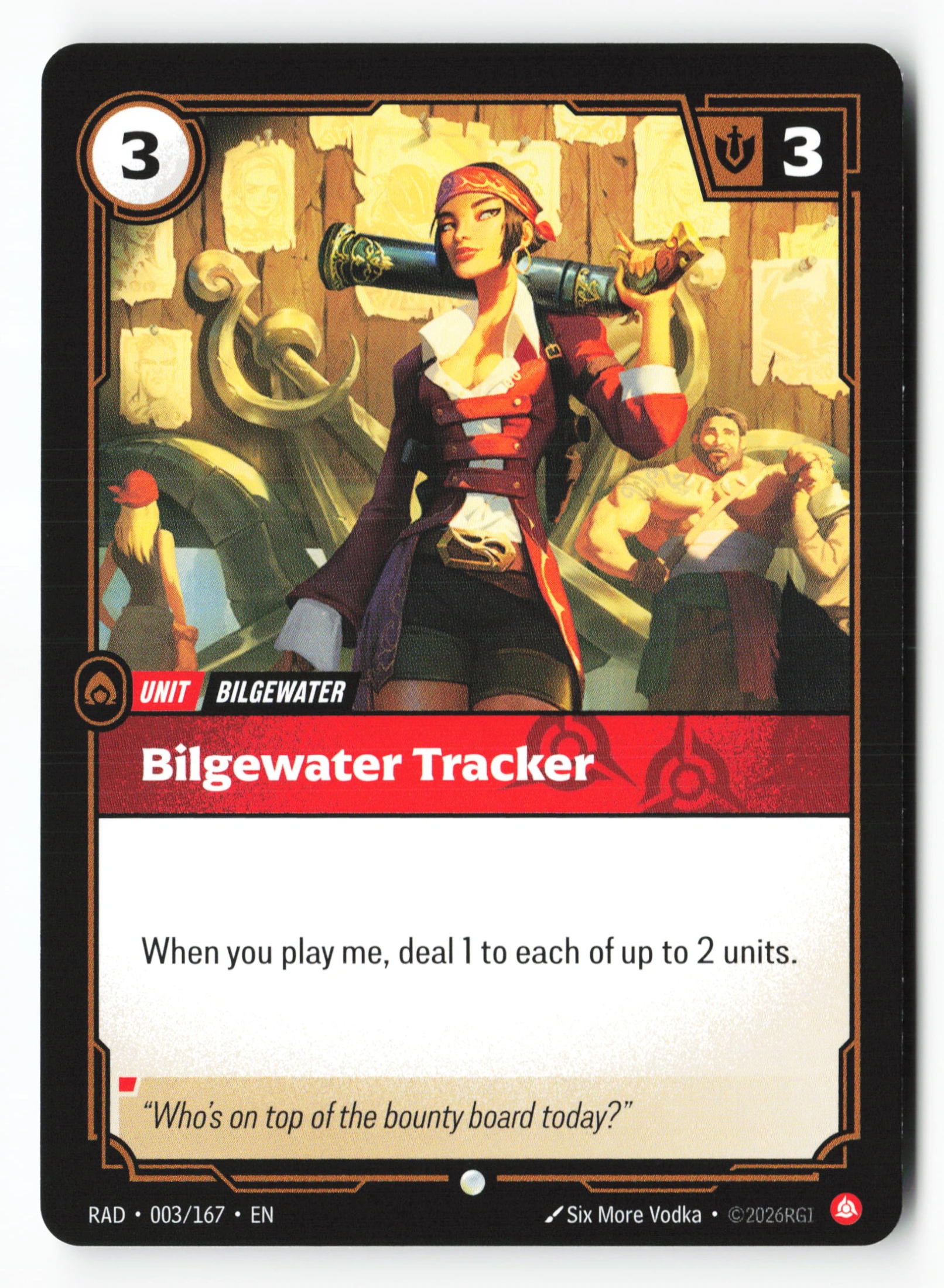 Bilgewater Tracker (RAD 003) — Voorkant