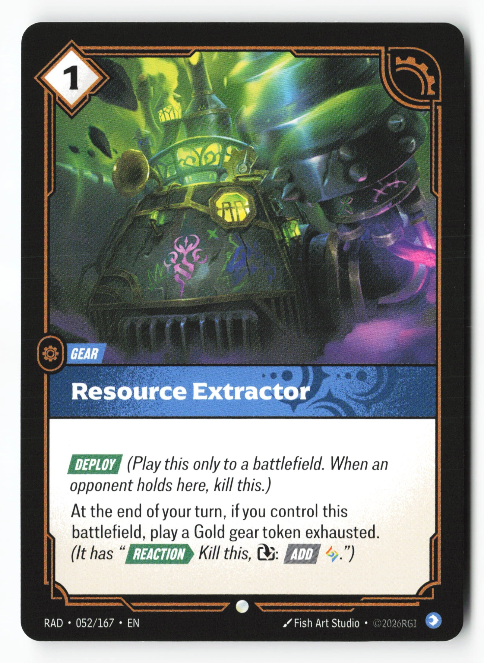 Resource Extractor (RAD 052) — Voorkant