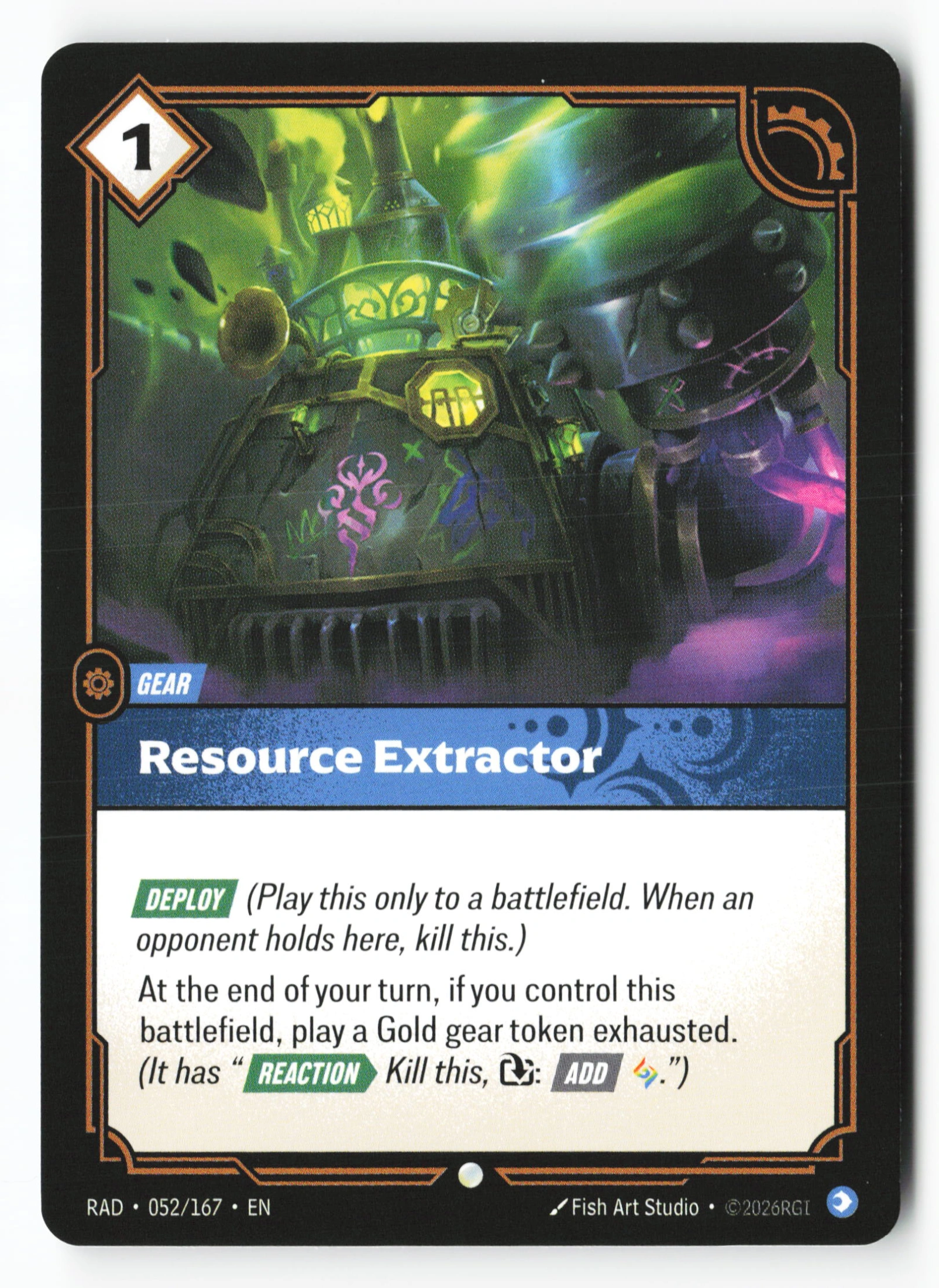 Resource Extractor (RAD 052) — Voorkant