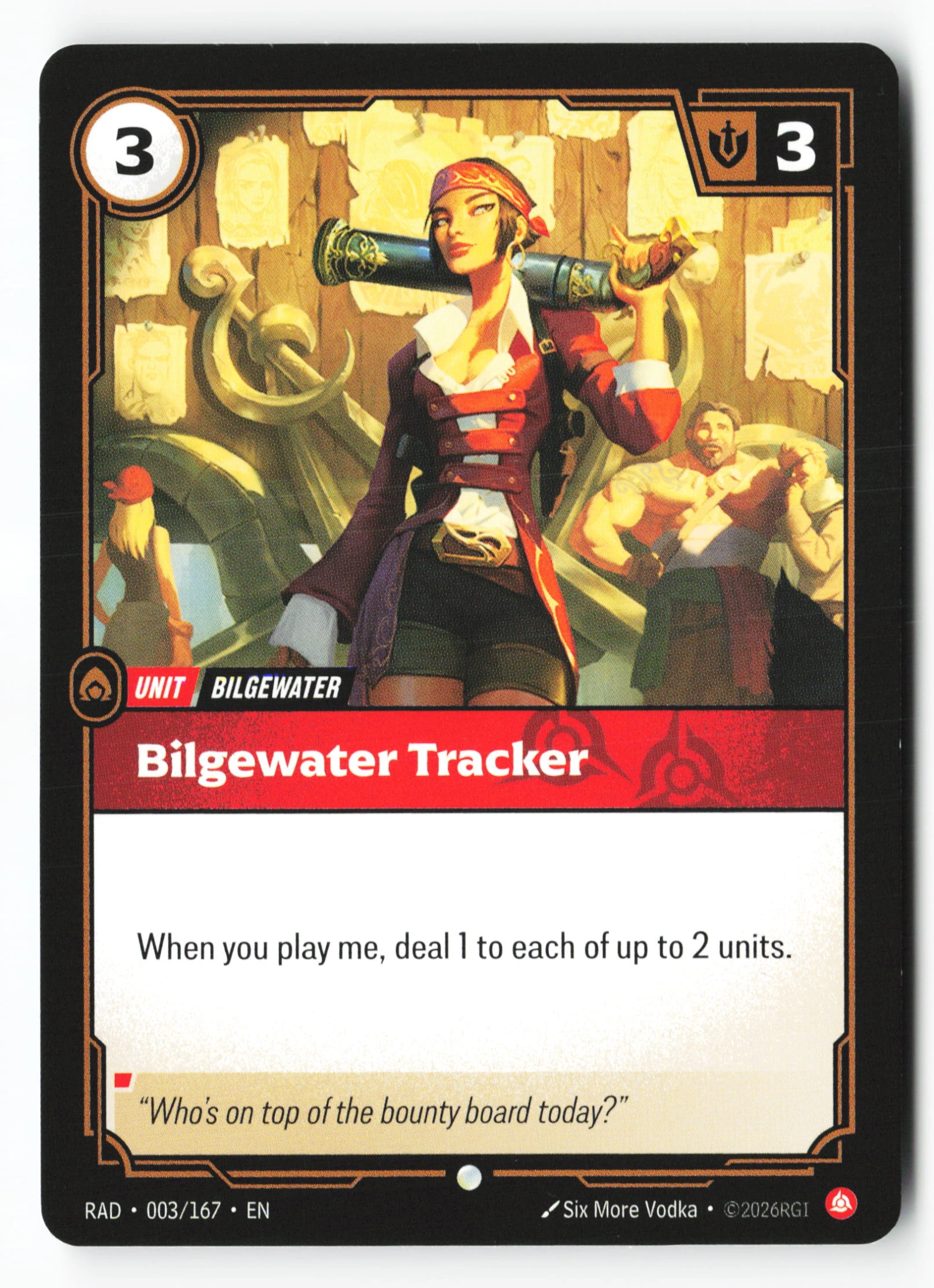 Bilgewater Tracker (RAD 003) — Voorkant
