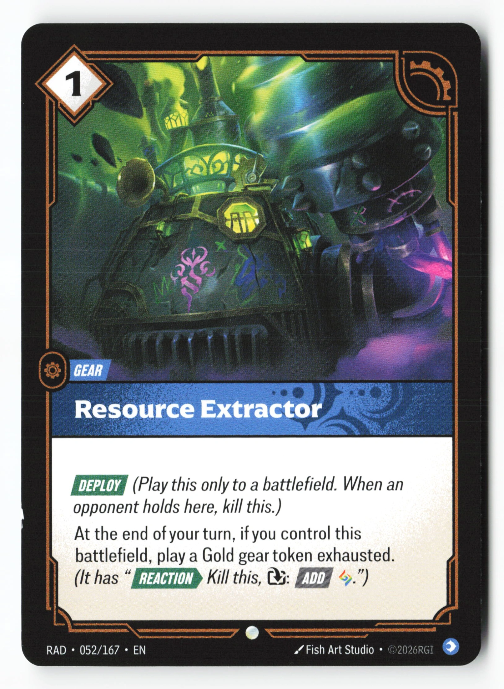 Resource Extractor (RAD 052) — Voorkant