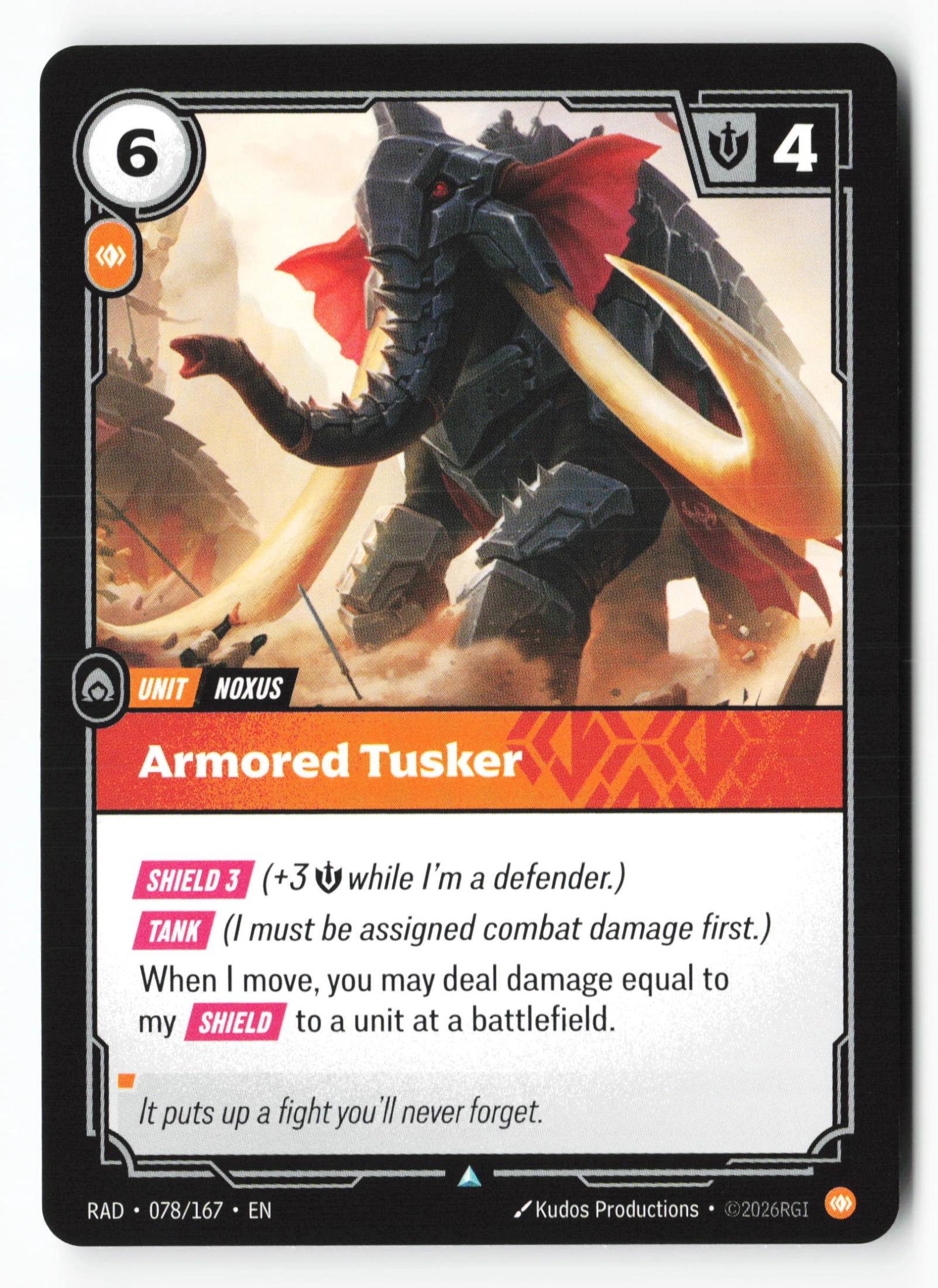 Armored Tusker (RAD 078) — Voorkant