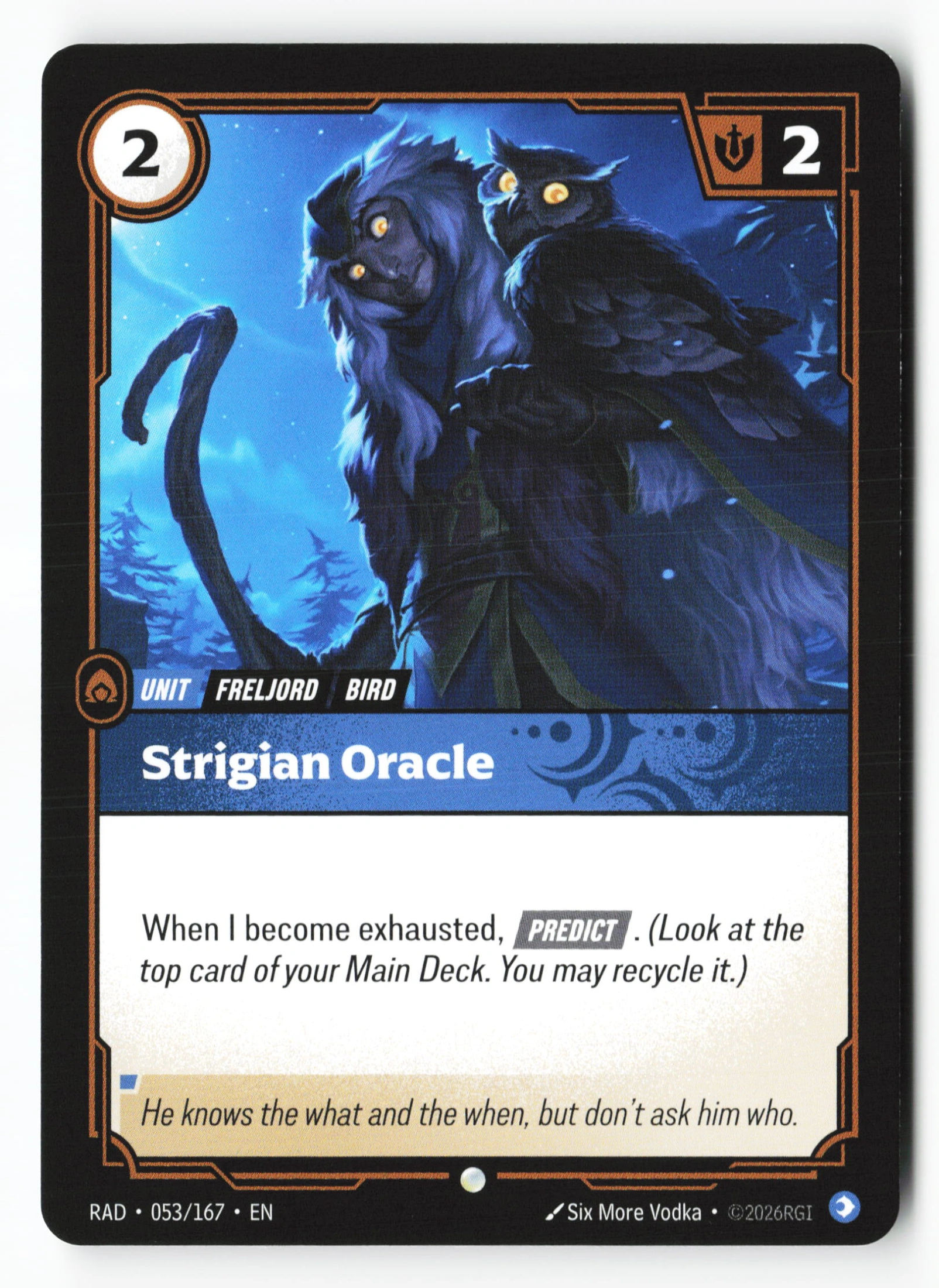 Strigian Oracle (RAD 053) — Voorkant