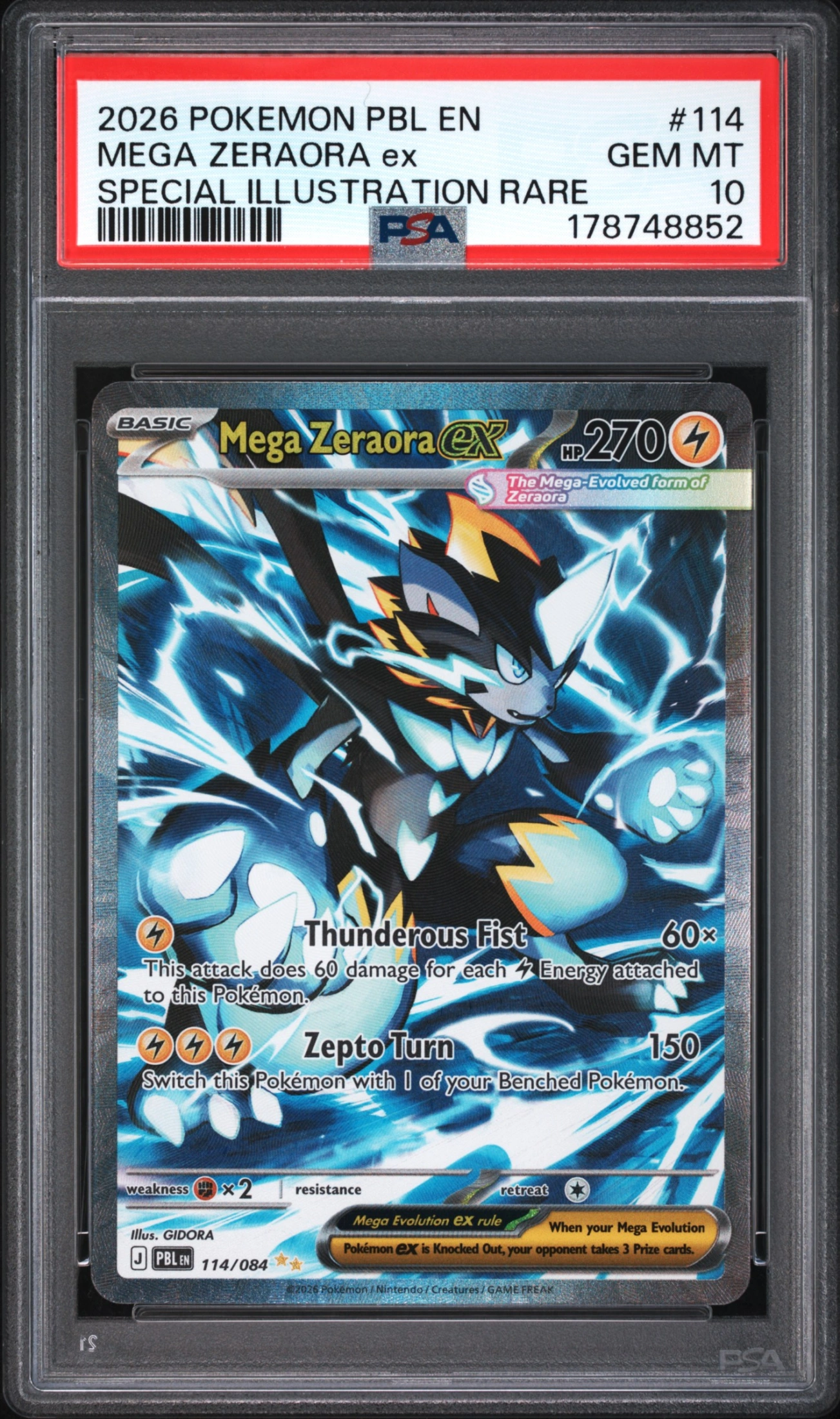 Mega Zeraora ex (PBL 114) — Voorkant